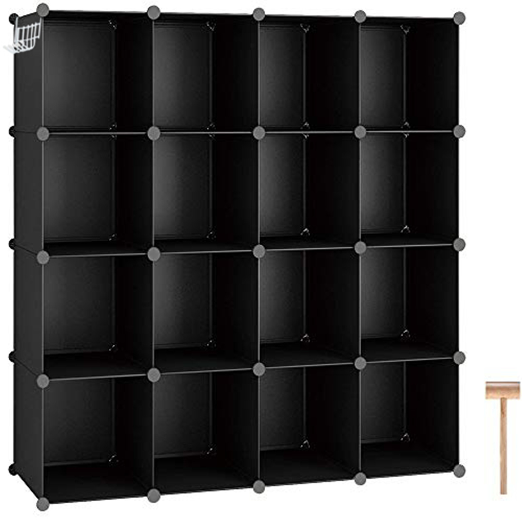 c-ahome-plastic-cube-storage-sum3016h-w-rfelregal-schwarz-16-f-cher image 1