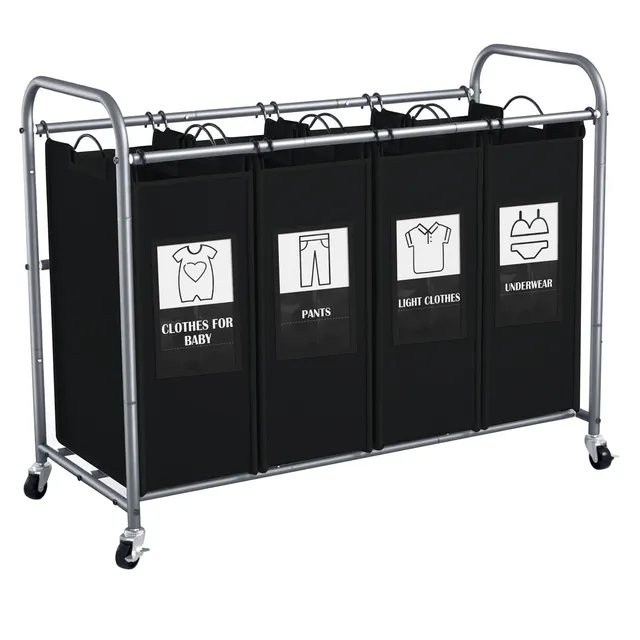 c-ahome-laundry-storage-w-schesortierer-4-f-cher-schwarz image 1
