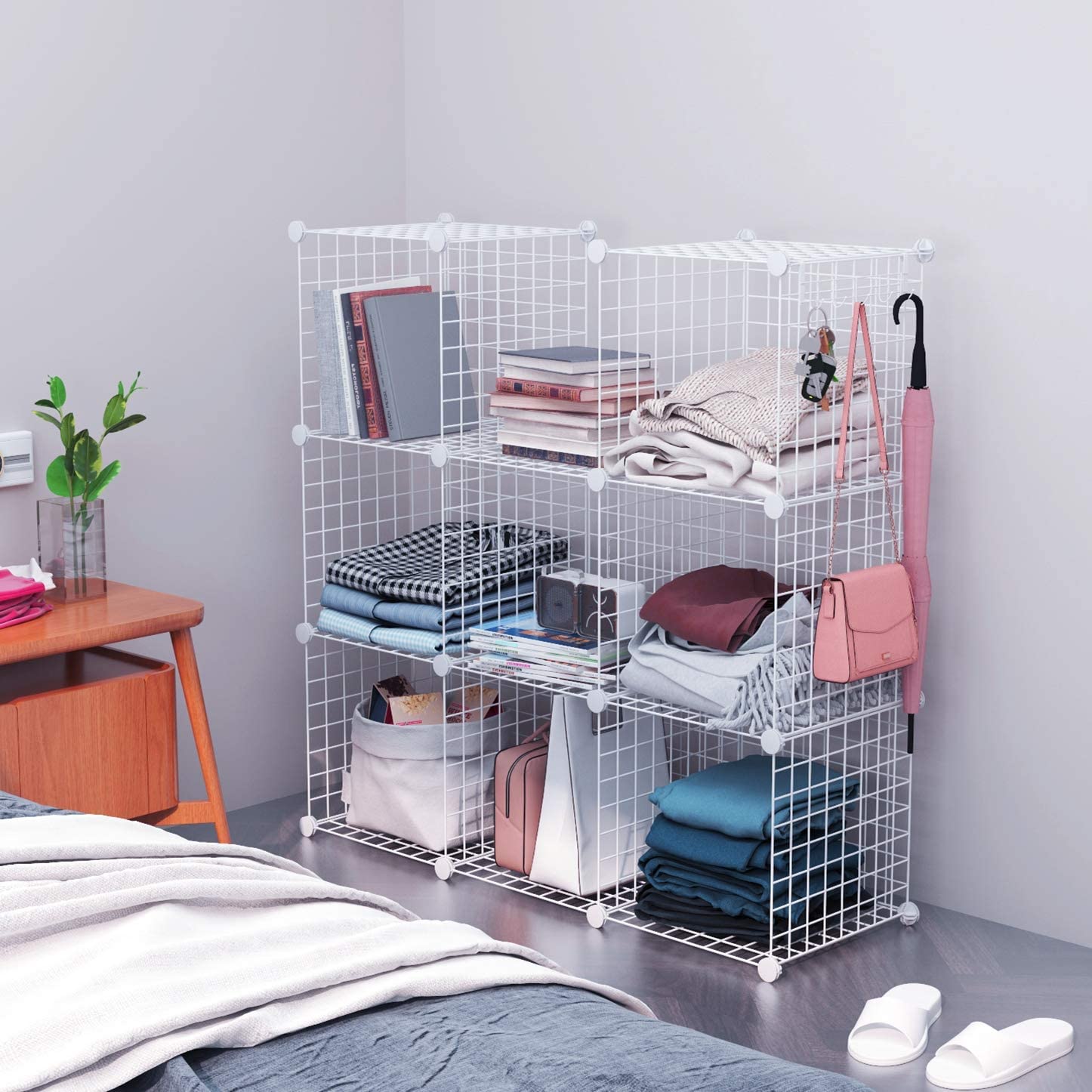 c-ahome-wire-cube-storage-twj3008a-gitterregal-8-wei-metall image 2