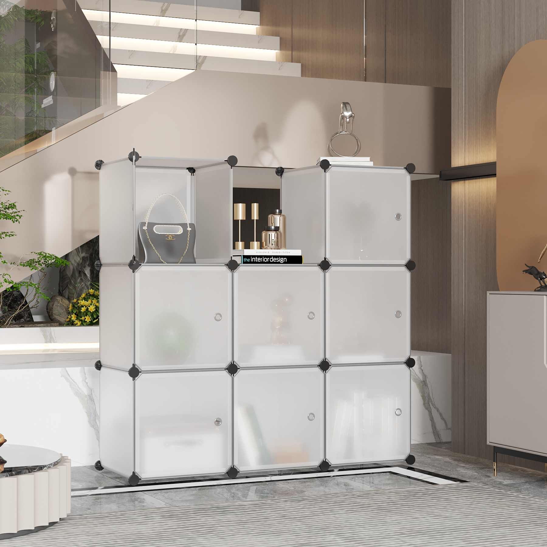 c-ahome-cube-storage-9-cube-w-rfelregal-transparent-mit-t-ren image 4