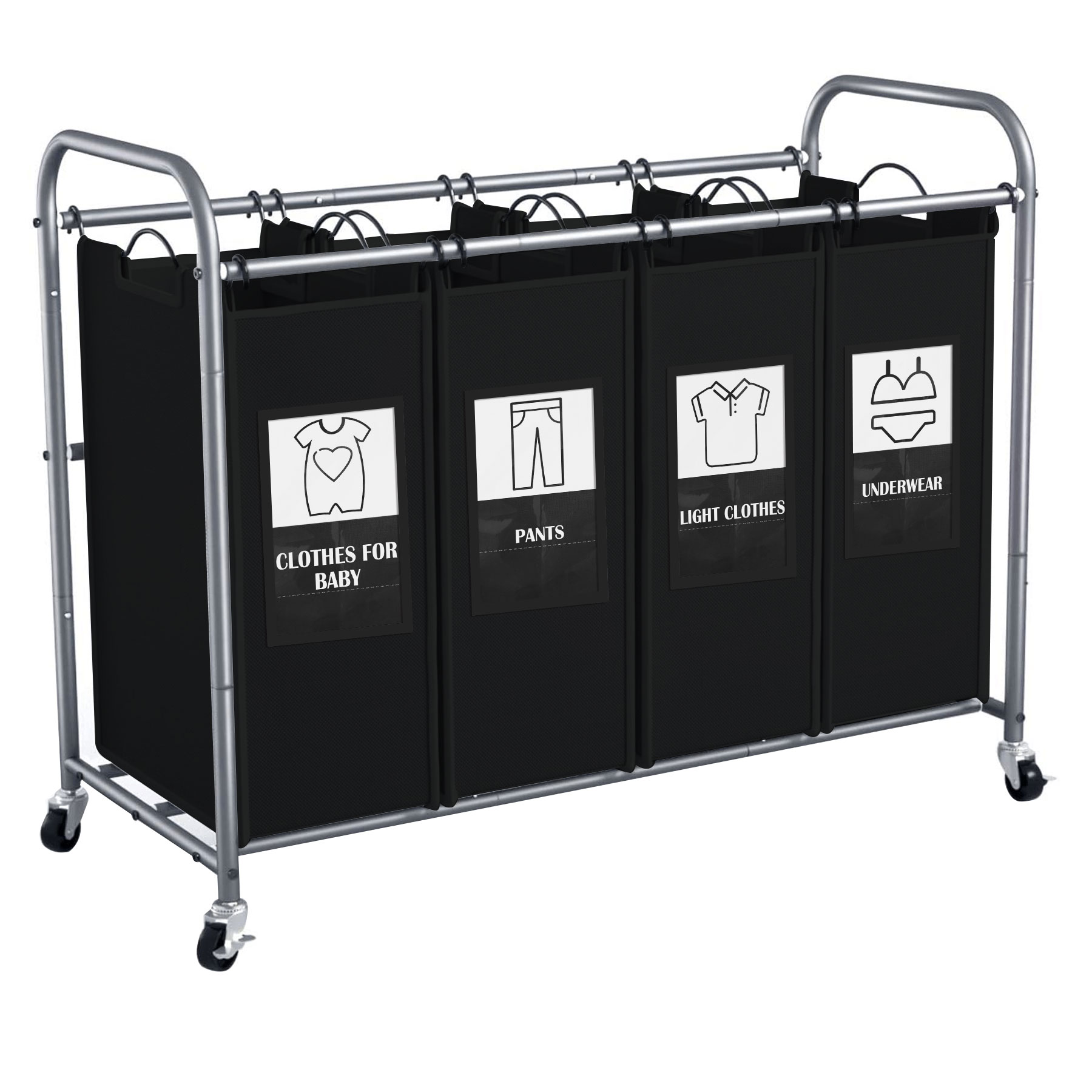 c-ahome-laundry-storage-w-schesortierer-4-f-cher-schwarz image 1