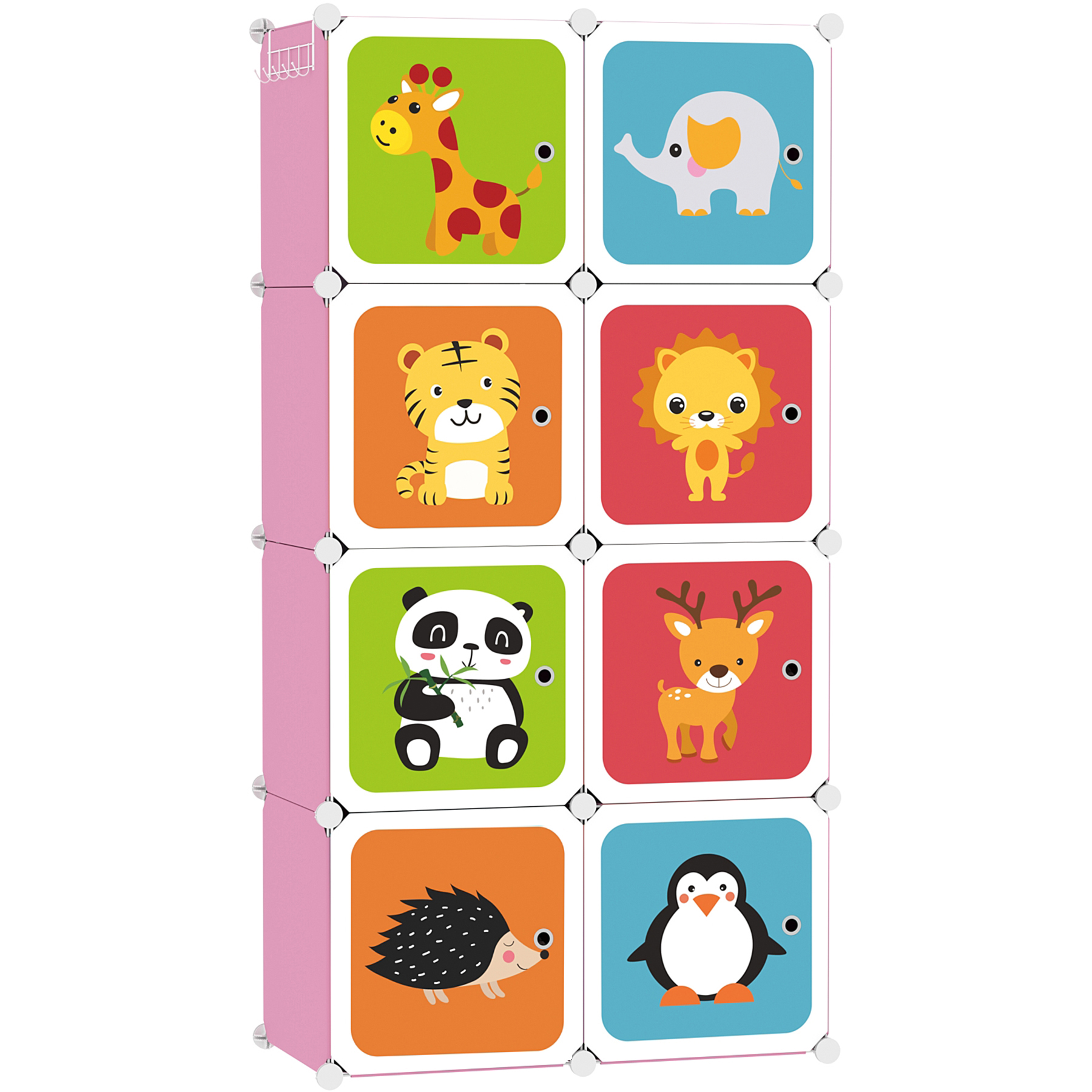 c-ahome-plastic-cube-storage-w-rfelregal-8-f-cher-pink-kinder image 1