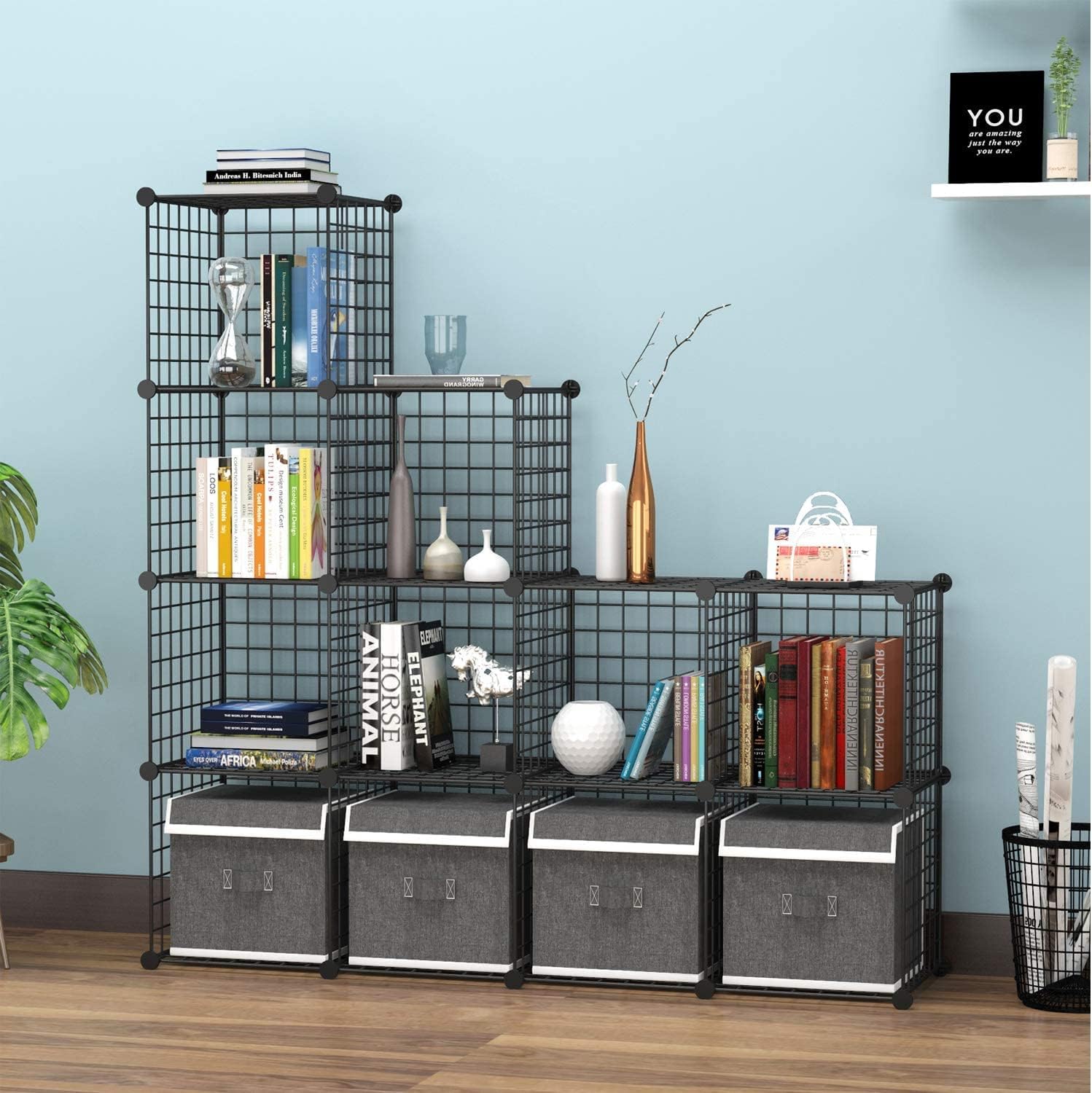 c-ahome-wire-cube-storage-twj3012b-steckregal-schwarz-12-f-cher image 4