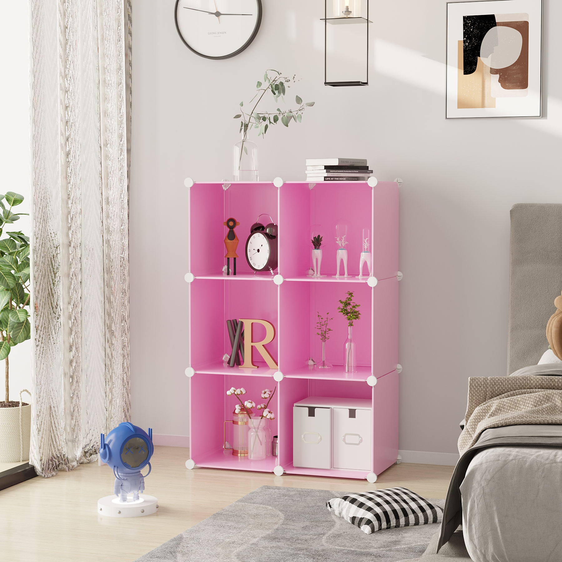 c-ahome-plastic-cube-storage-upcs06p-regal-6-f-cher-pink image 3