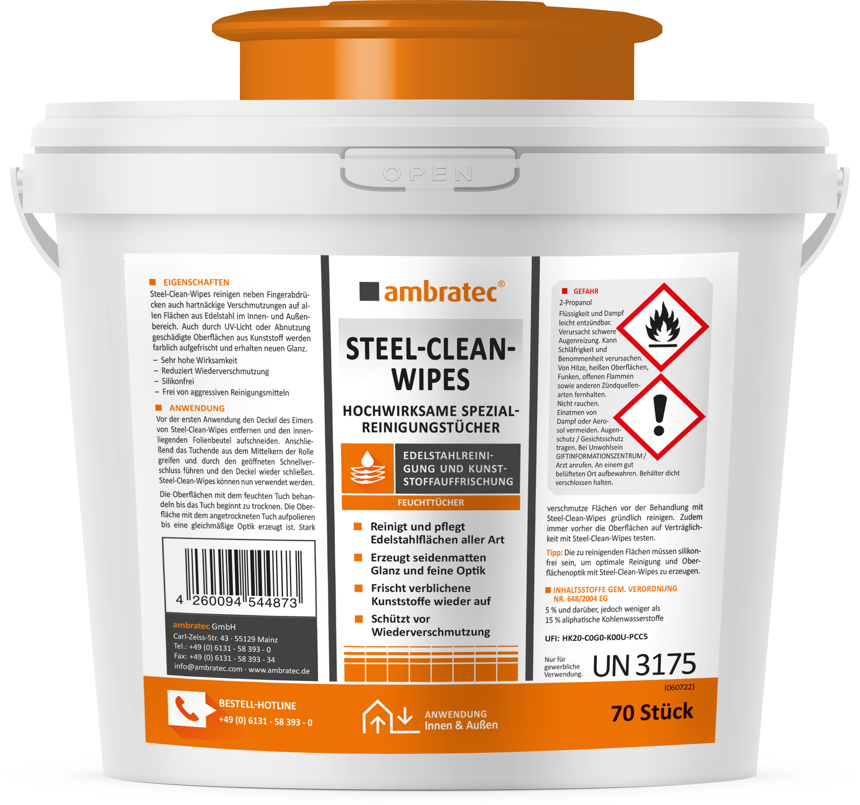 ambratec-steel-clean-wipes-edelstahl-reinigungst-cher-box image 1