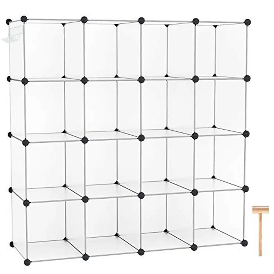 c-ahome-plastic-cube-storage-sum3016w-w-rfelregal-16-transparent image 1