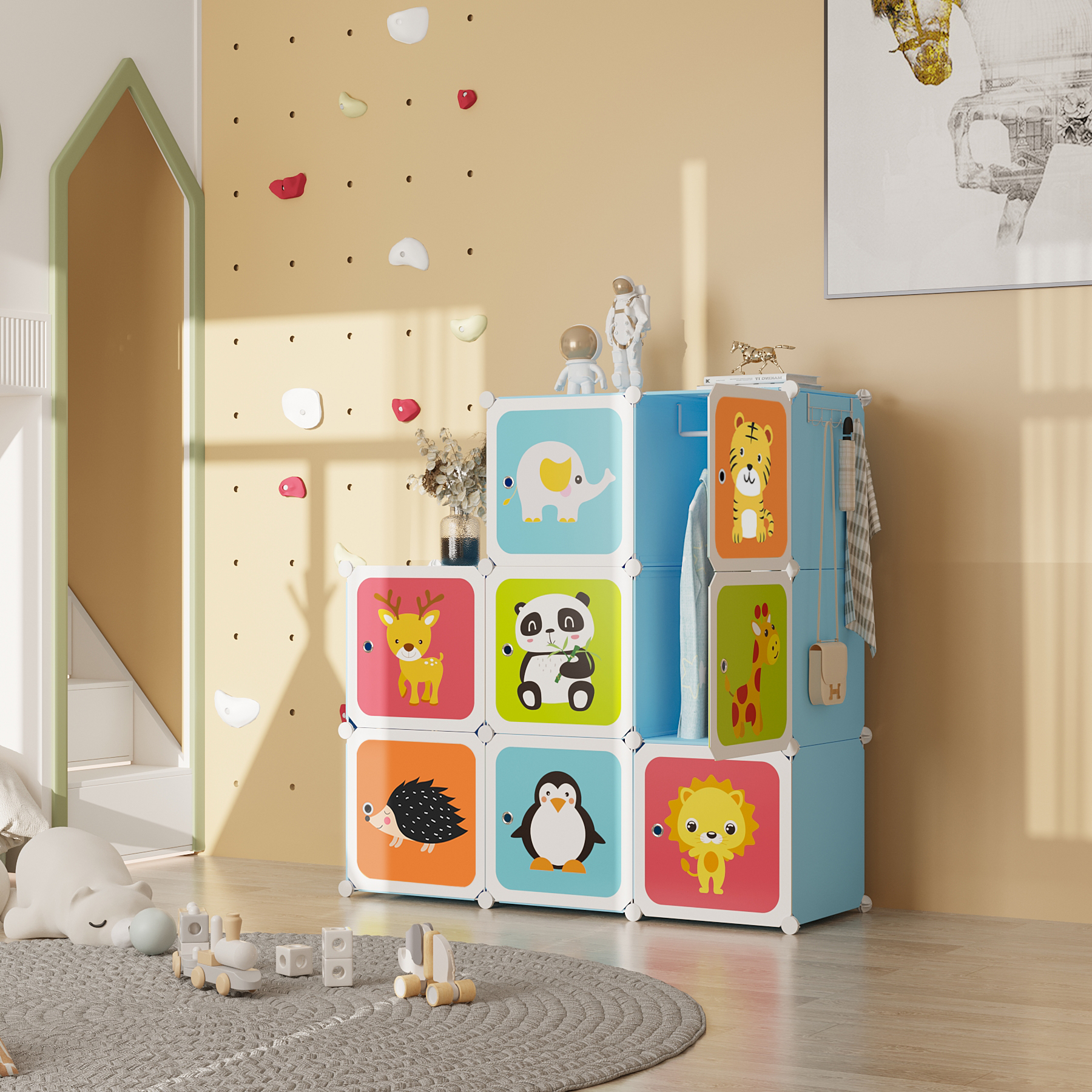 c-ahome-plastic-cube-storage-w-rfelregal-8-f-cher-blau-kinder image 5