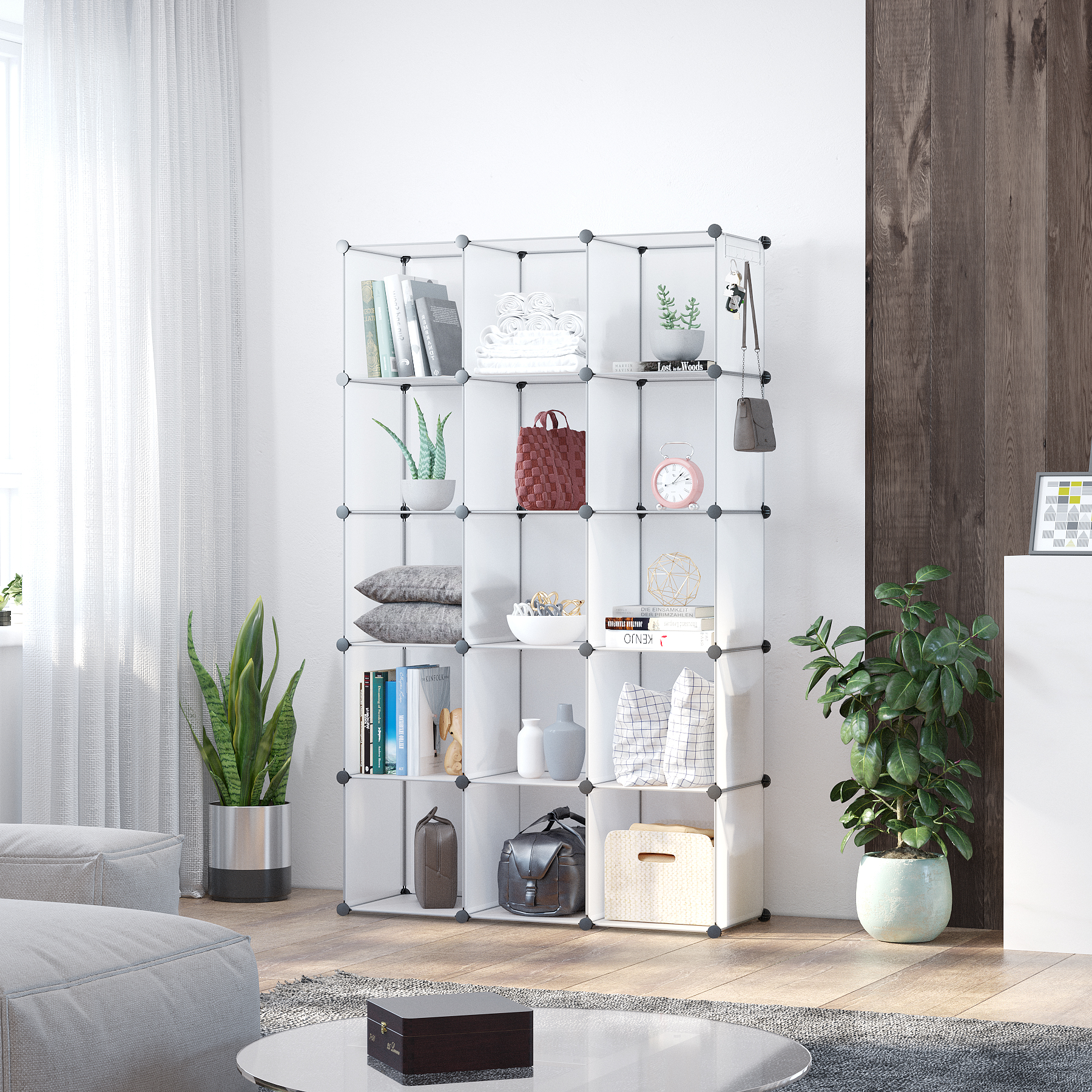 c-ahome-plastic-cube-storage-sum3016w-w-rfelregal-16-transparent image 4