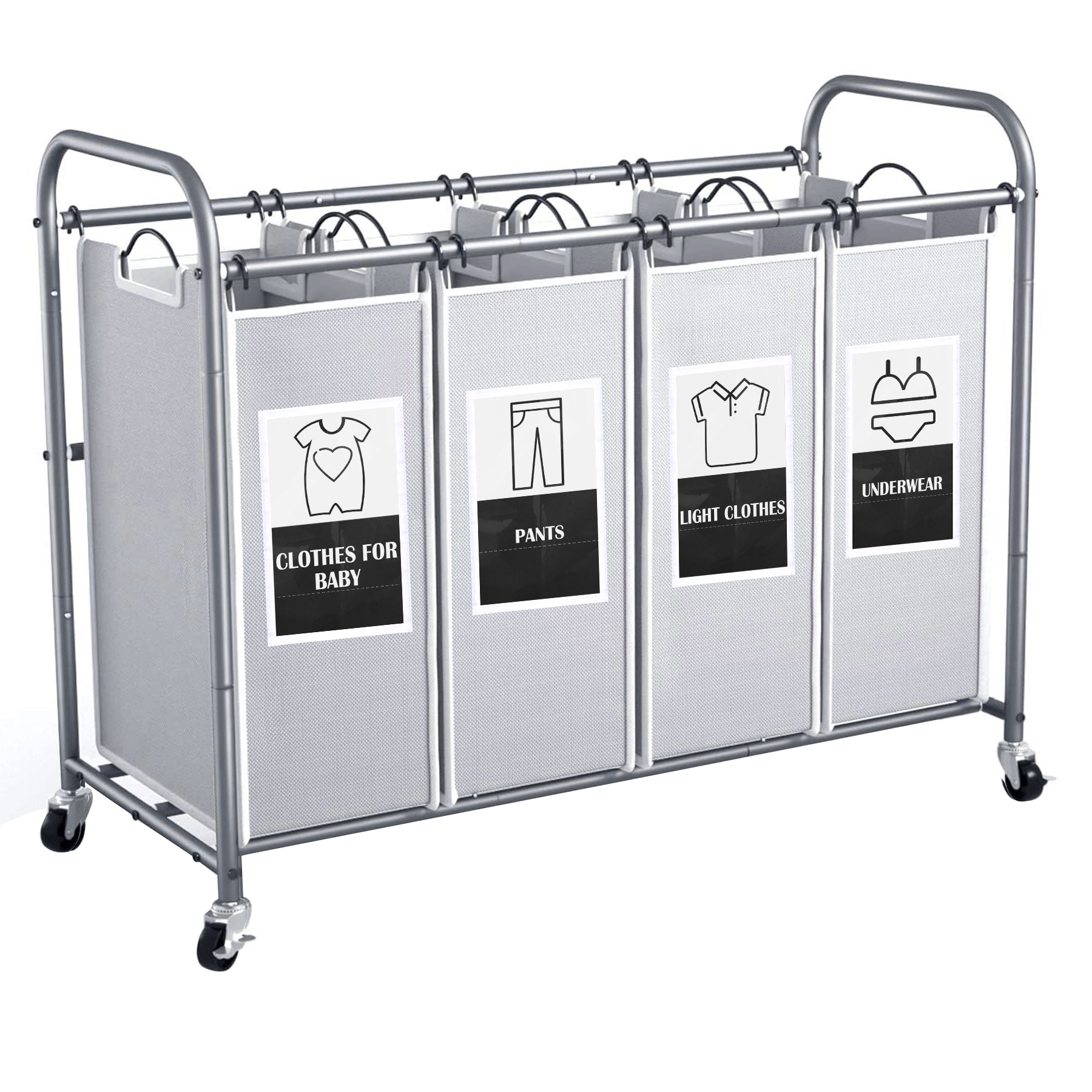 c-ahome-laundry-storage-ulscm04g-w-schesortierer-4-f-cher-grau image 1
