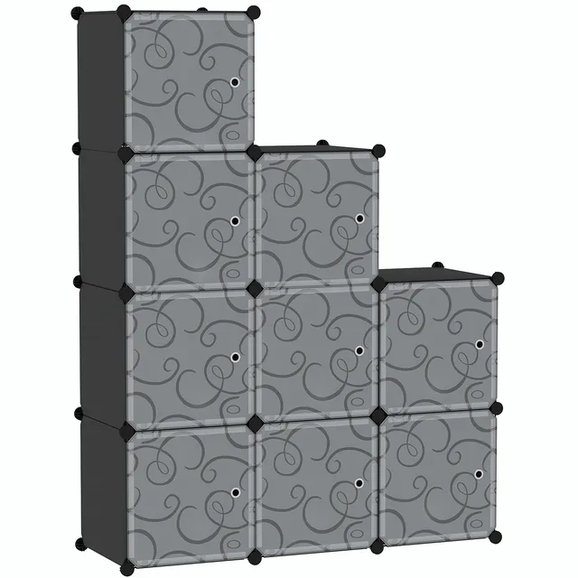c-ahome-cube-storage-with-doors-w-rfelregal-schwarz-9-f-cher-mit-t-ren image 1