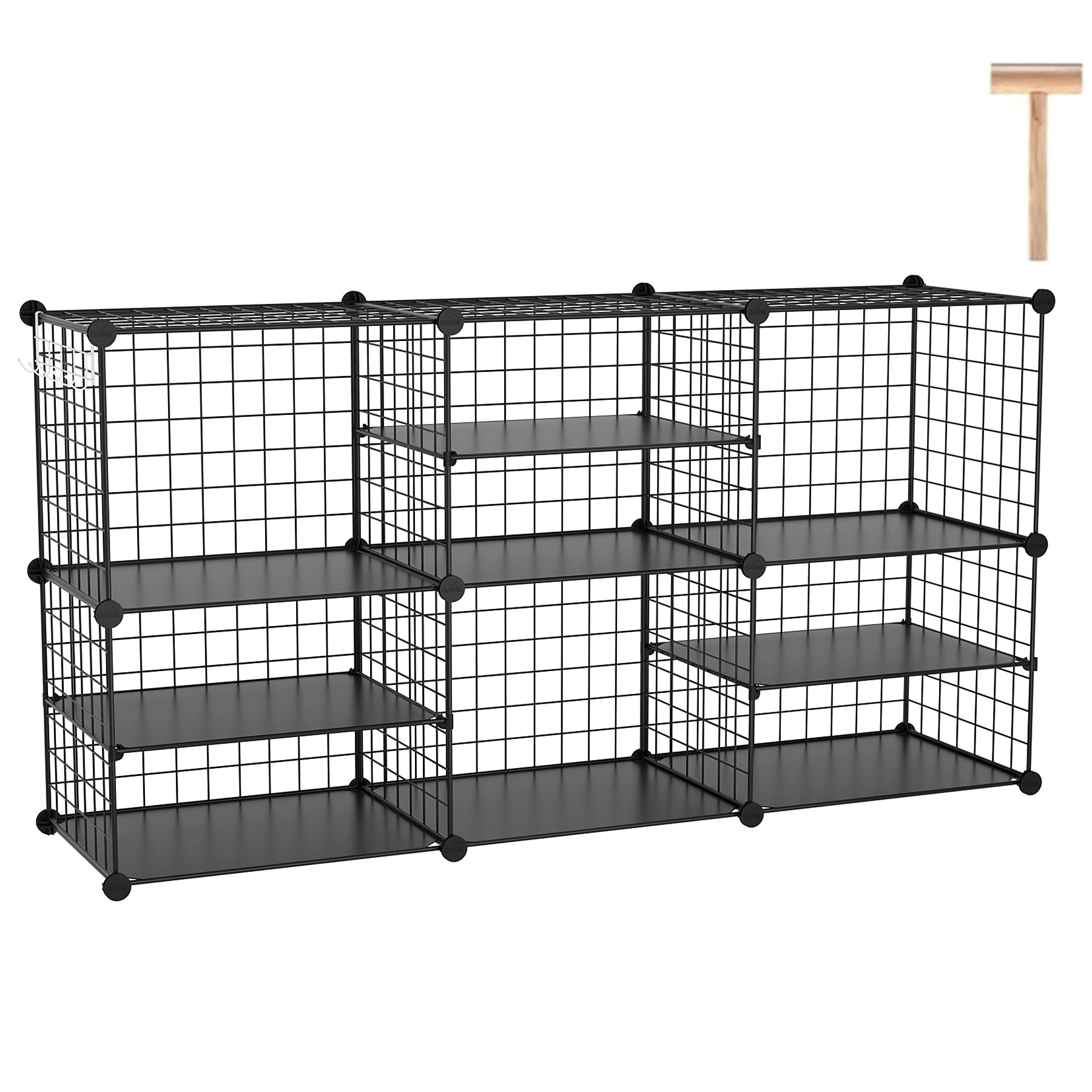 c-ahome-wire-cube-storage-uwcsim06b-steckregal-schwarz-trenner image 1