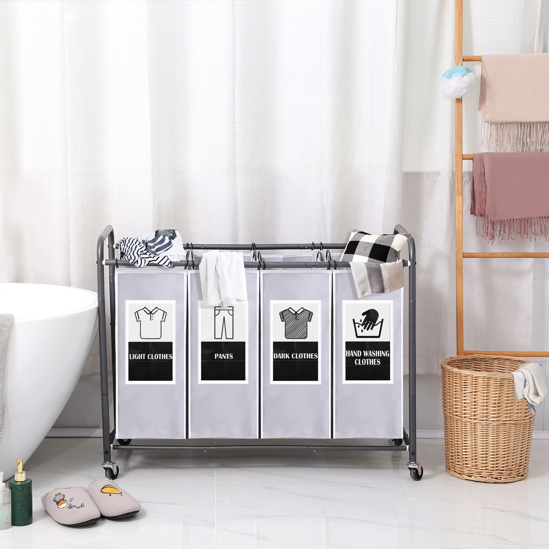 c-ahome-laundry-storage-ulscm04g-w-schesortierer-4-f-cher-grau image 2