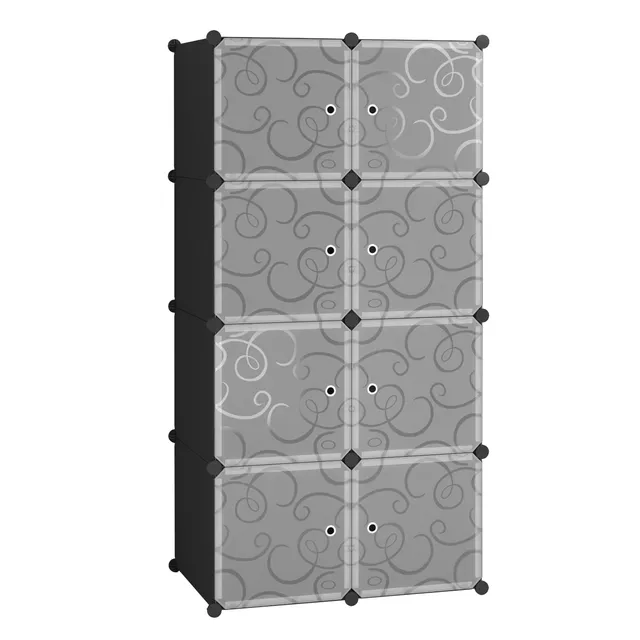 c-ahome-cube-storage-with-doors-w-rfelregal-schwarz-8-f-cher image 1