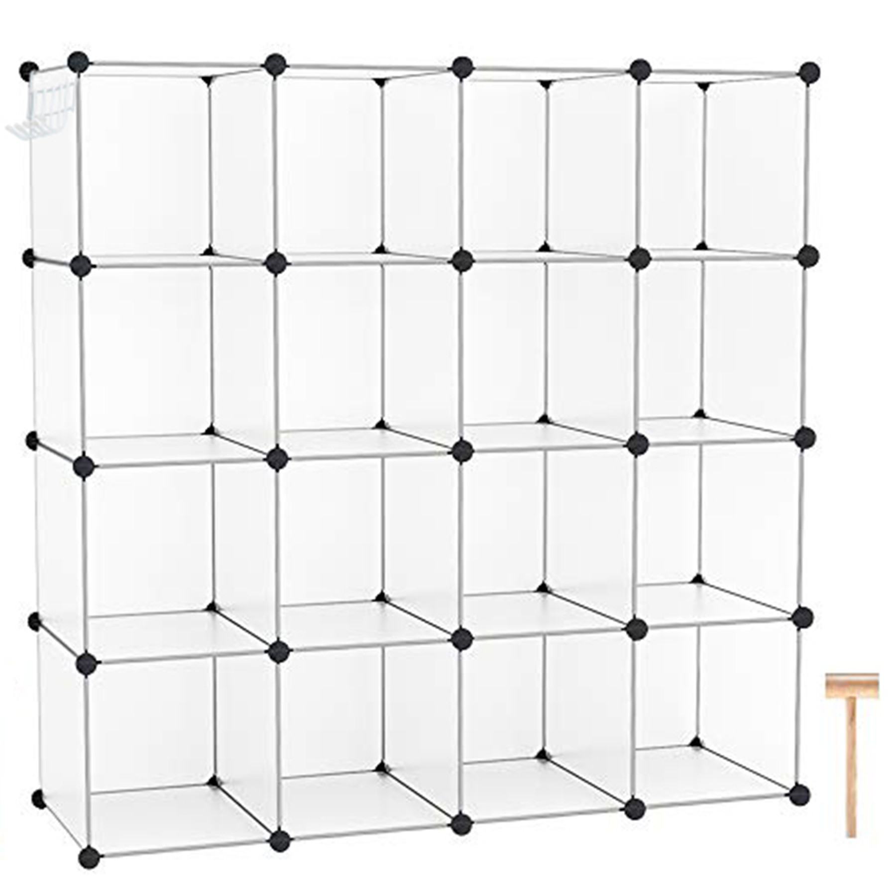 c-ahome-plastic-cube-storage-sum3016w-w-rfelregal-16-transparent image 1