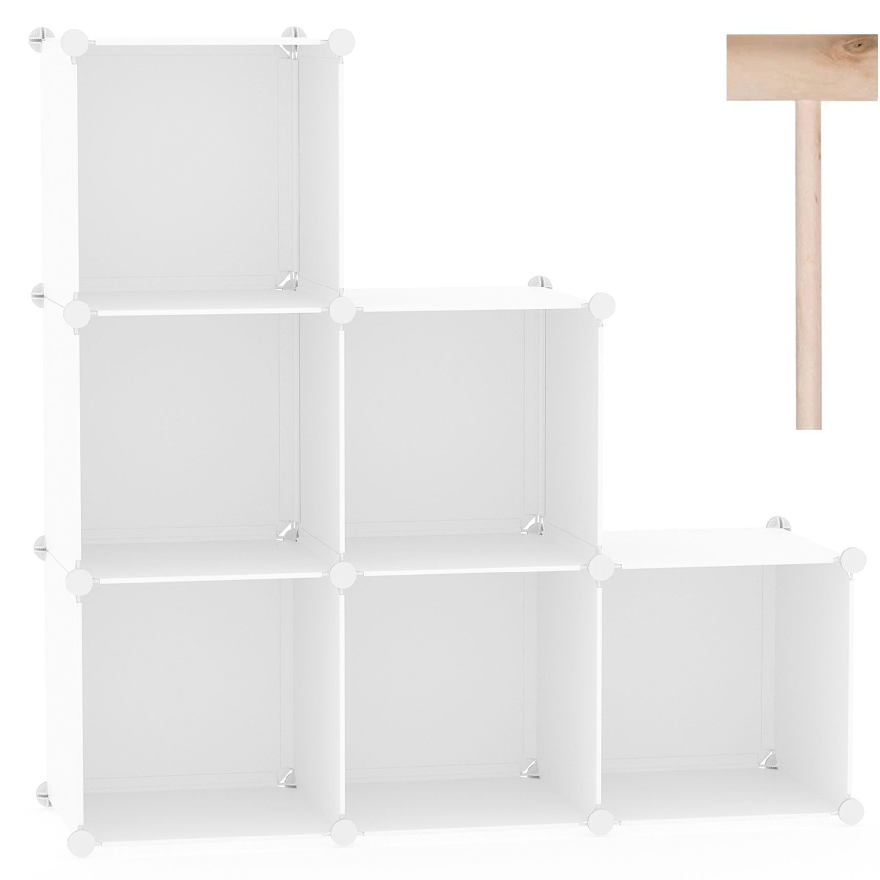 c-ahome-plastic-cube-storage-upcs06m-w-rfelregal-milky-6-f-cher image 1
