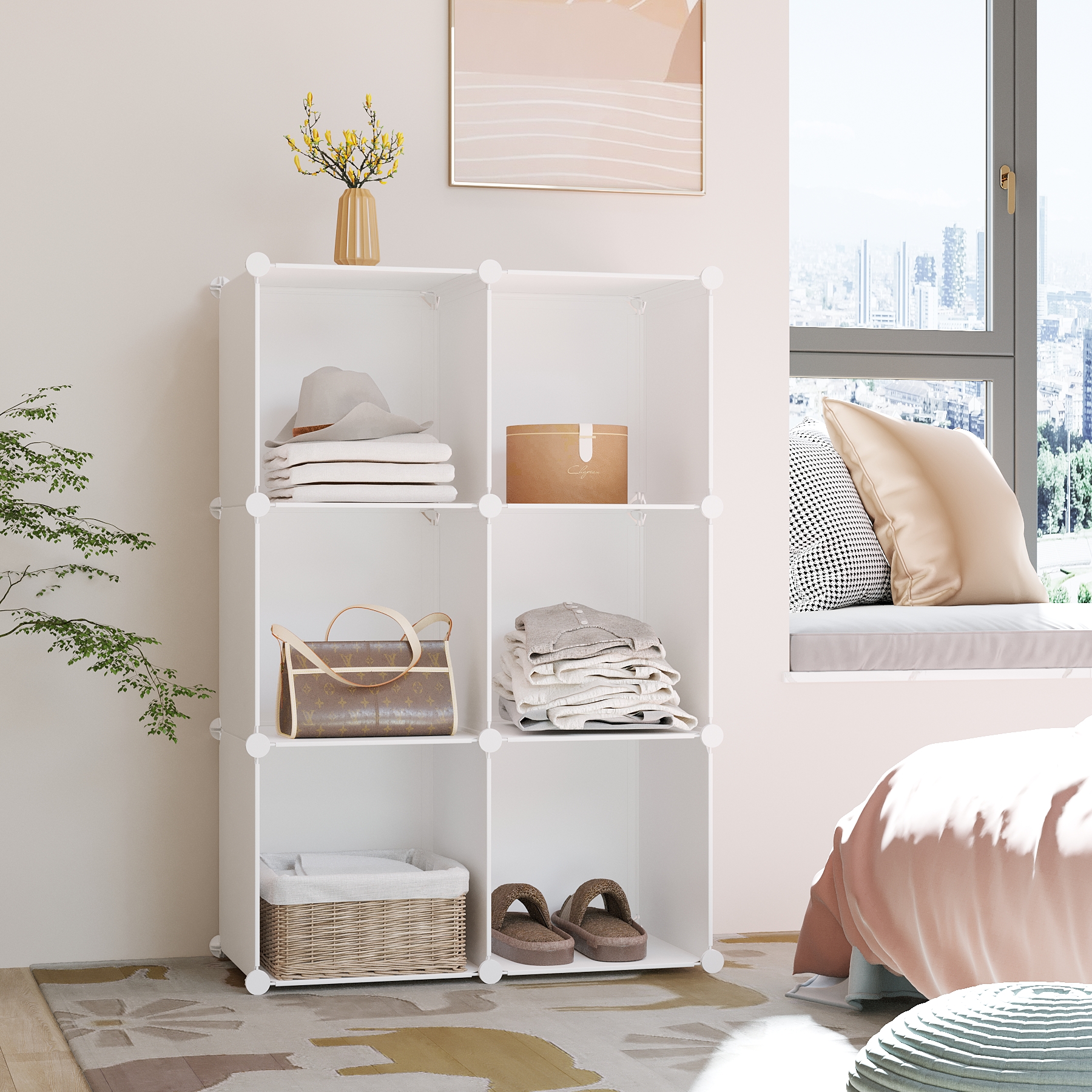 c-ahome-plastic-cube-storage-upcs06m-w-rfelregal-milky-6-f-cher image 3