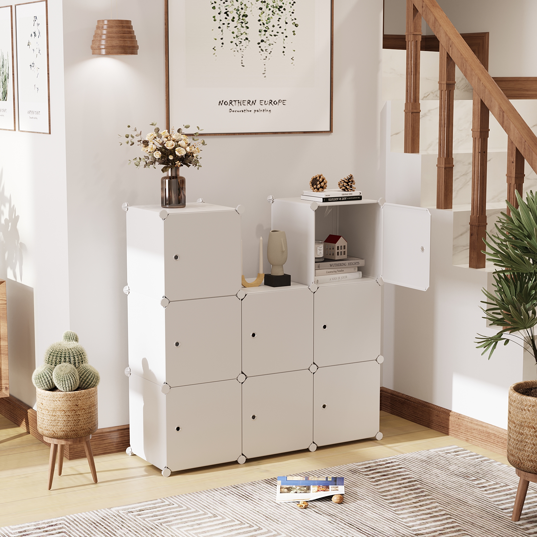 c-ahome-cube-storage-9-cube-w-rfelregal-milky-mit-t-ren image 4