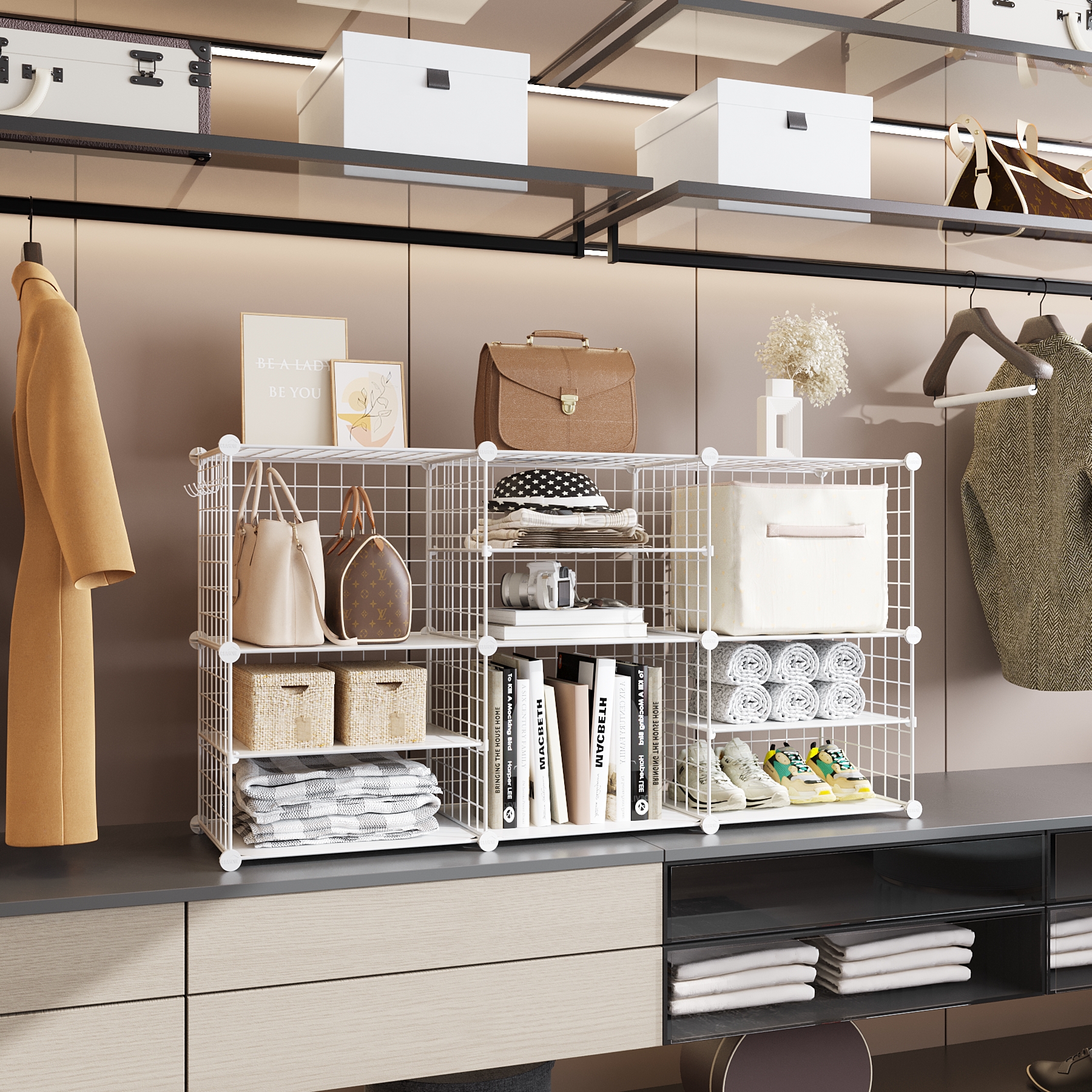 c-ahome-wire-cube-storage-uwcsim06w-steckregal-wei-mit-trenner image 3