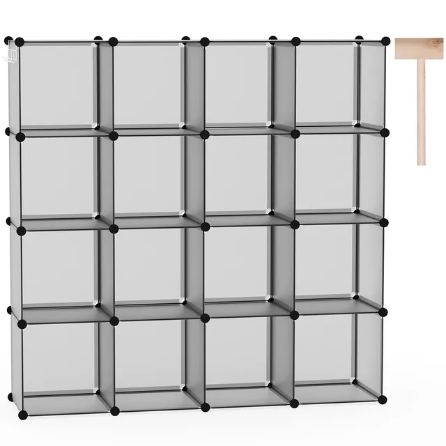 c-ahome-plastic-cube-storage-16er-w-rfelregal-grau image 1