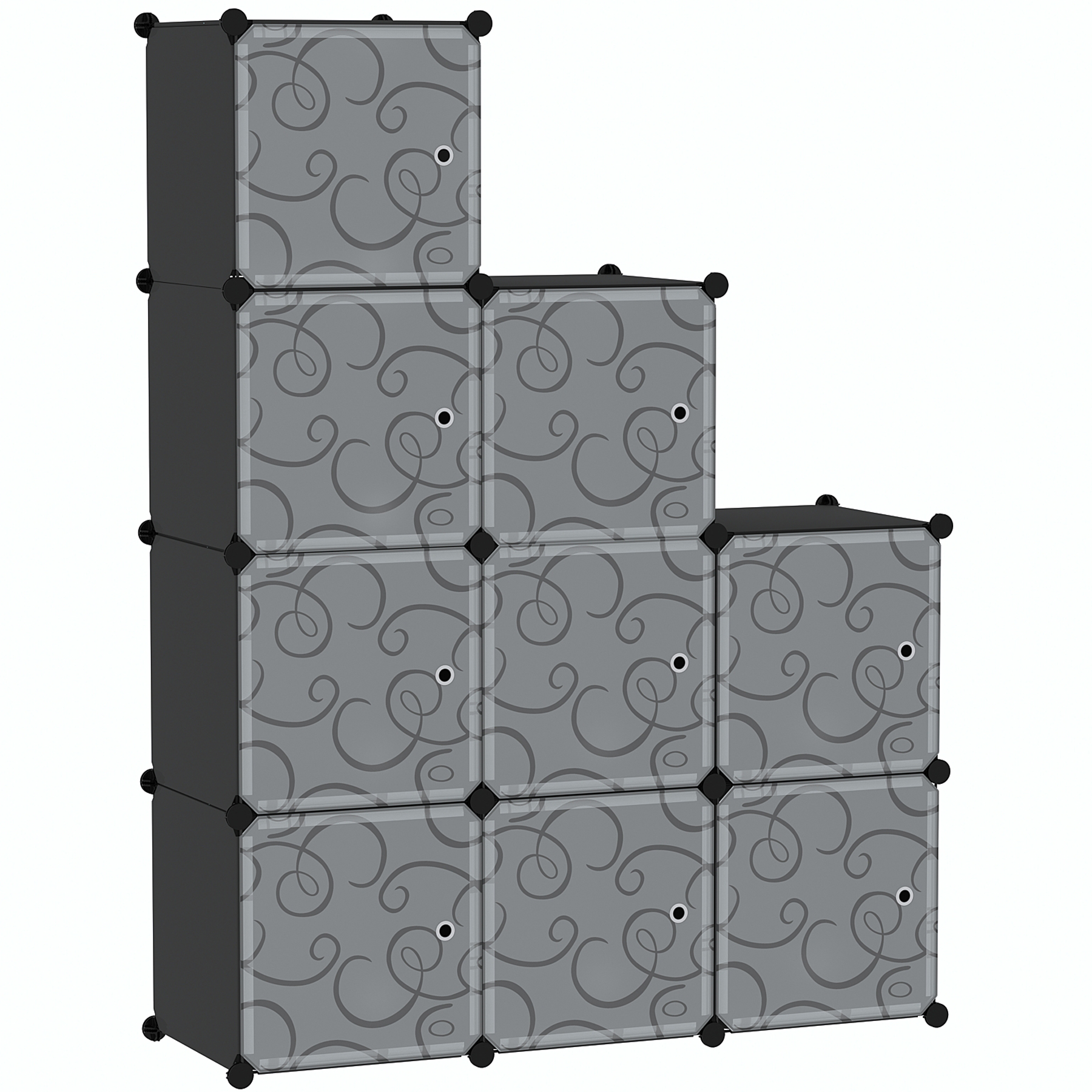 c-ahome-cube-storage-with-doors-w-rfelregal-schwarz-9-f-cher-mit-t-ren image 1