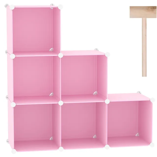 c-ahome-plastic-cube-storage-upcs06p-regal-6-f-cher-pink image 1