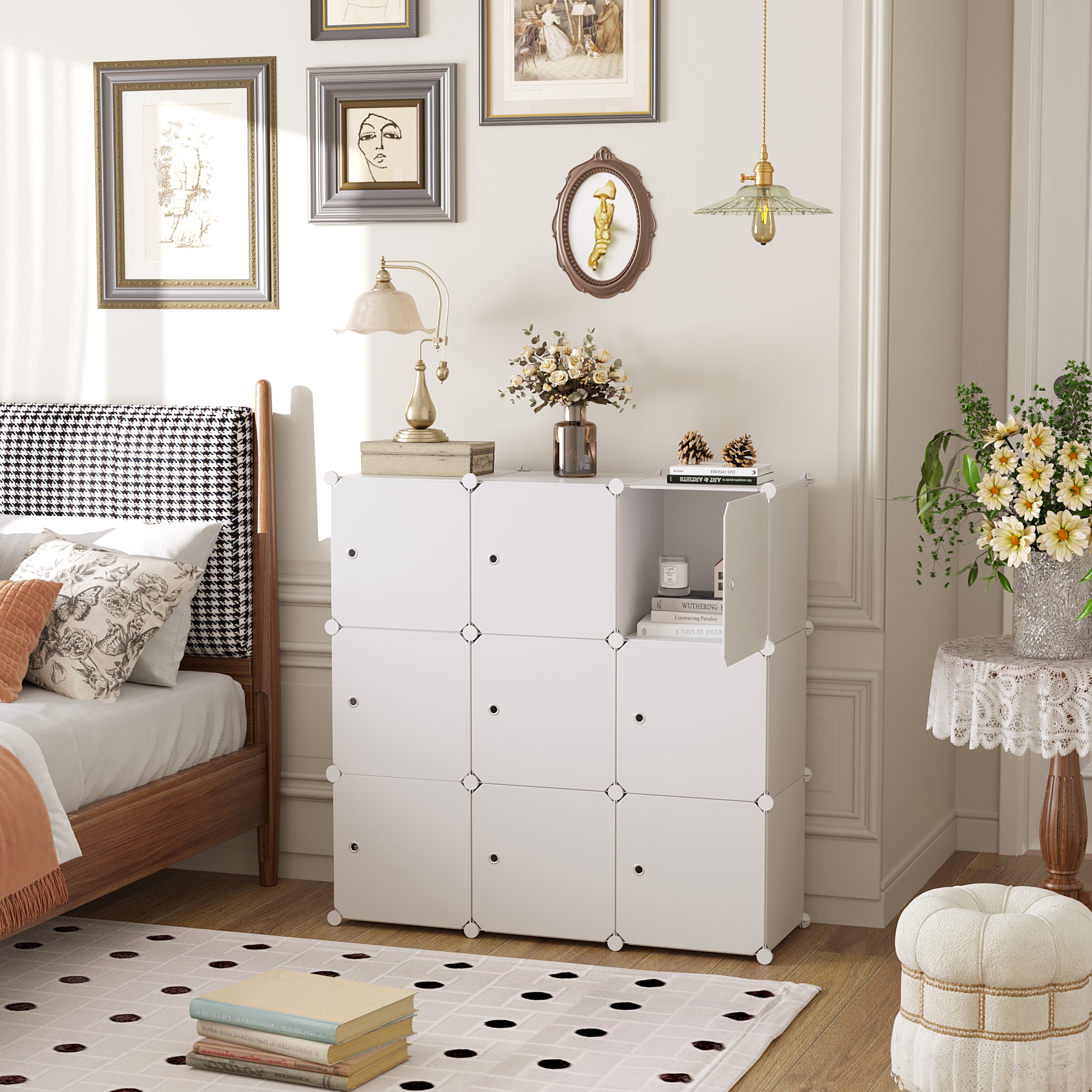 c-ahome-cube-storage-9-cube-w-rfelregal-milky-mit-t-ren image 2