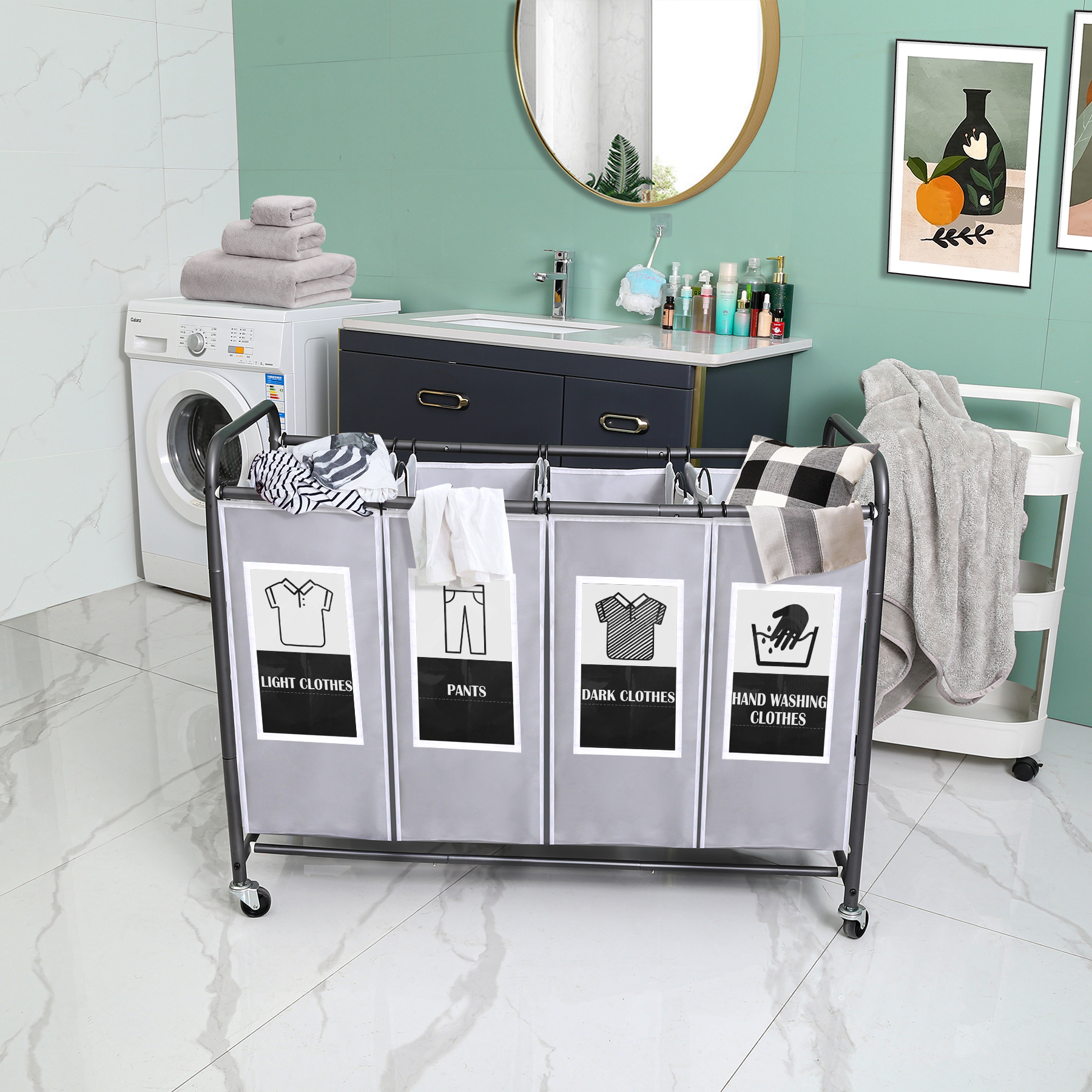 c-ahome-laundry-storage-ulscm04g-w-schesortierer-4-f-cher-grau image 4