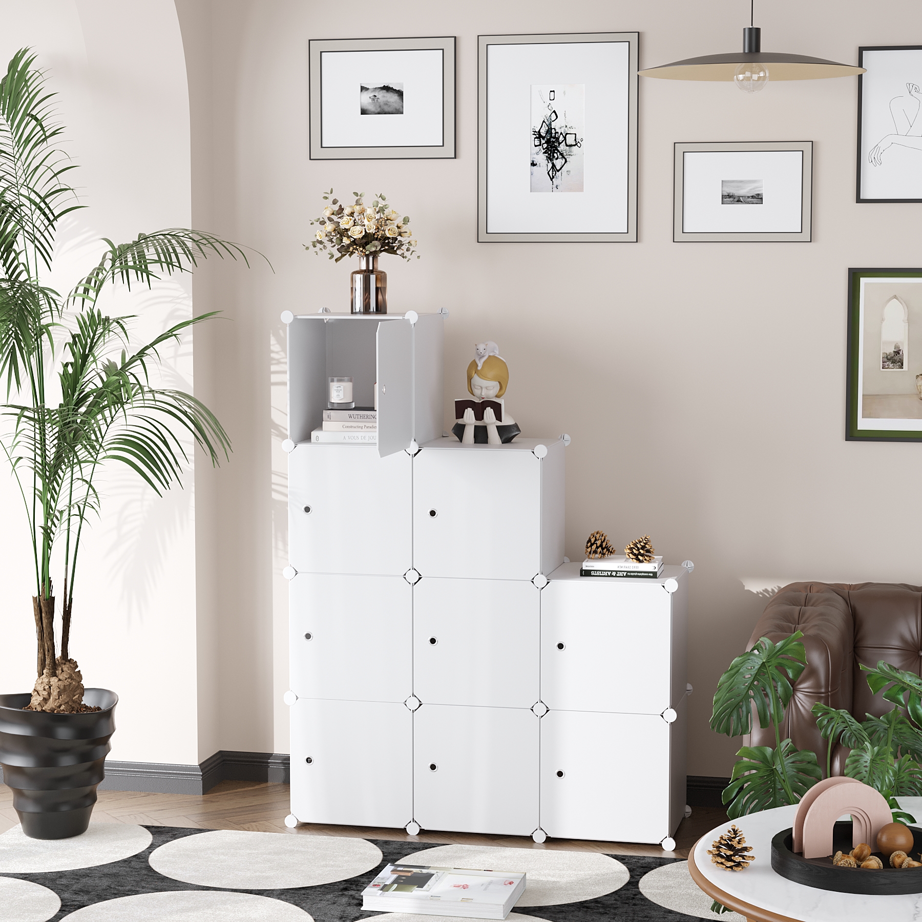 c-ahome-cube-storage-9-cube-w-rfelregal-milky-mit-t-ren image 3