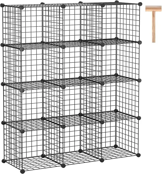 c-ahome-wire-cube-storage-twj3012b-steckregal-schwarz-12-f-cher image 1