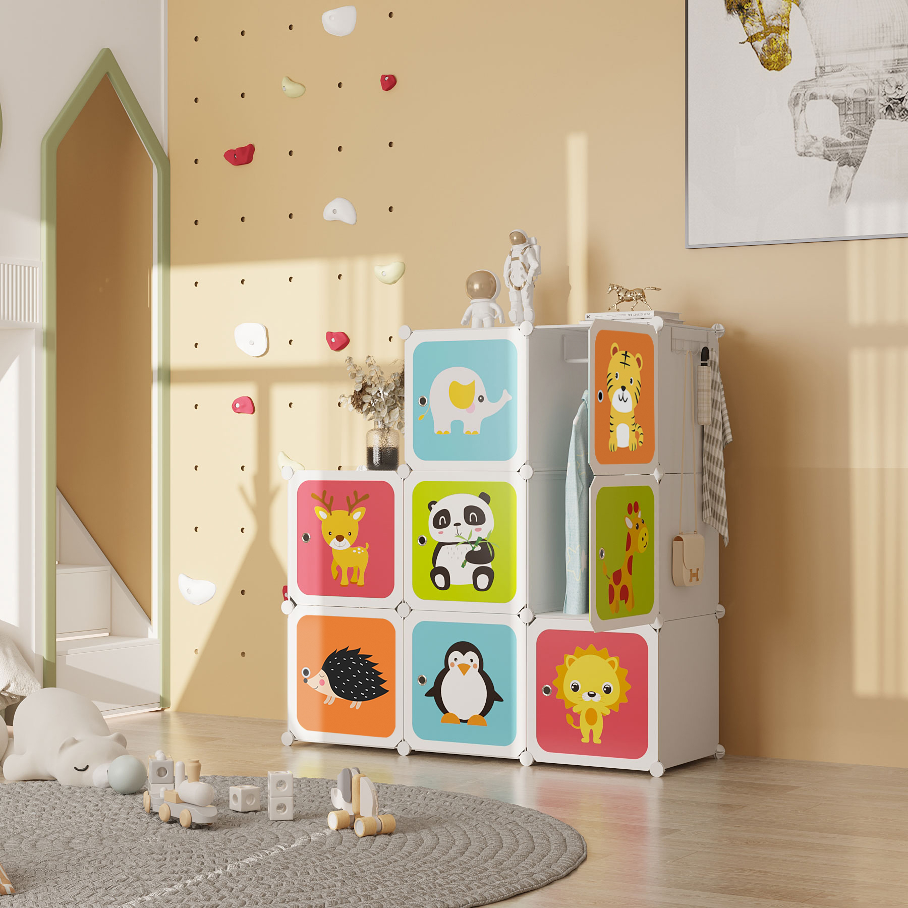 c-ahome-plastic-cube-storage-regal-8-f-cher-milky-cartoon image 5