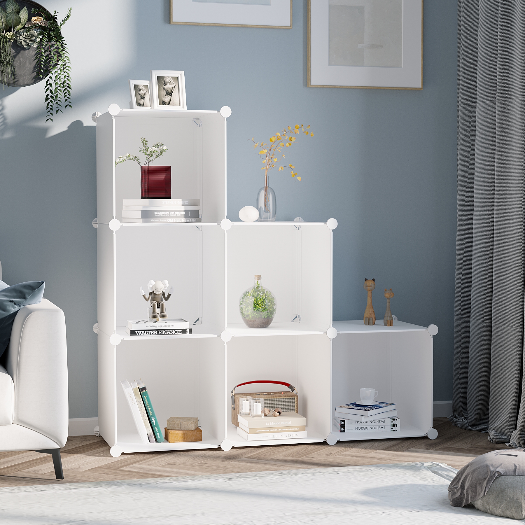 c-ahome-plastic-cube-storage-upcs06m-w-rfelregal-milky-6-f-cher image 2