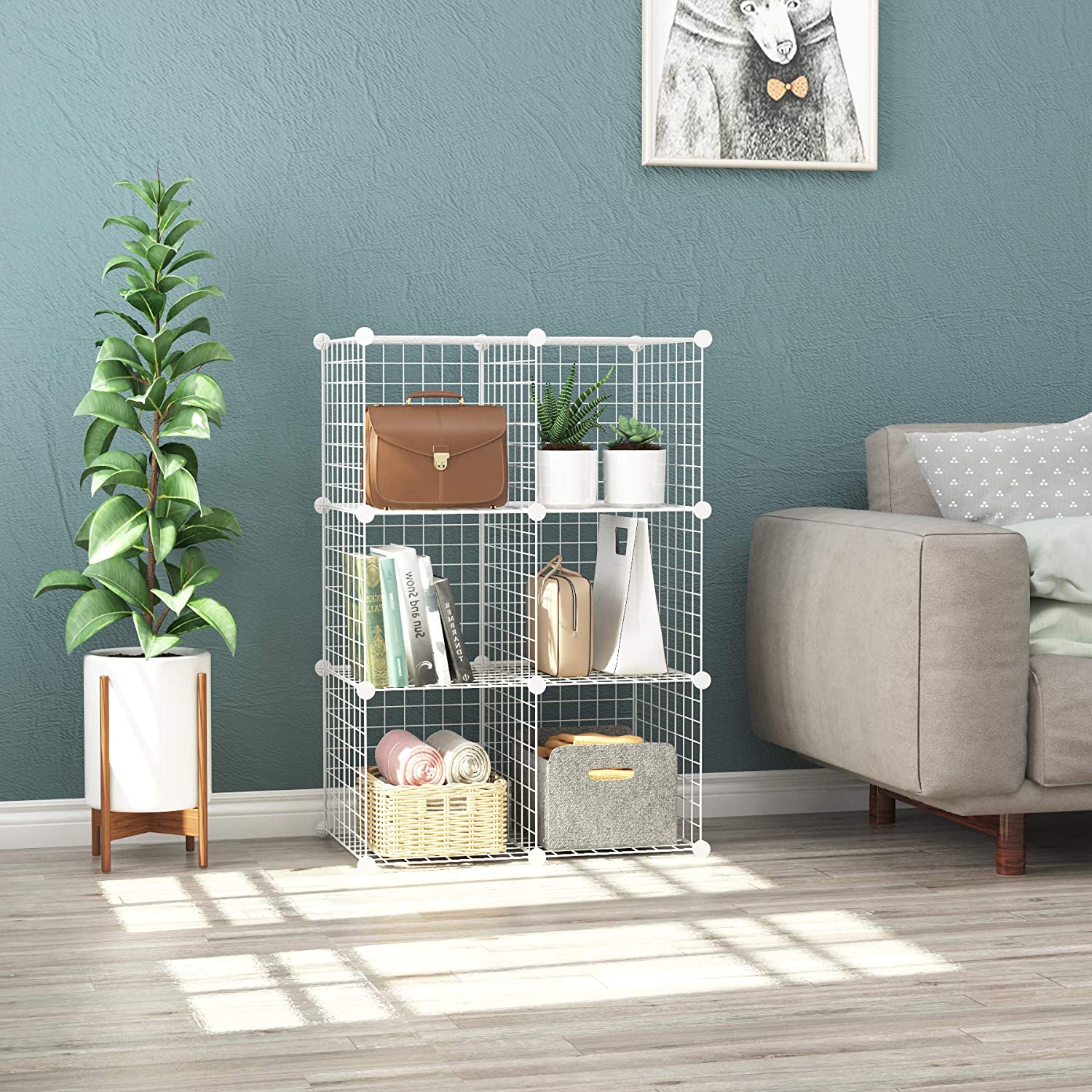 c-ahome-wire-cube-storage-twj3006a-gitterregal-wei-6-f-cher image 3