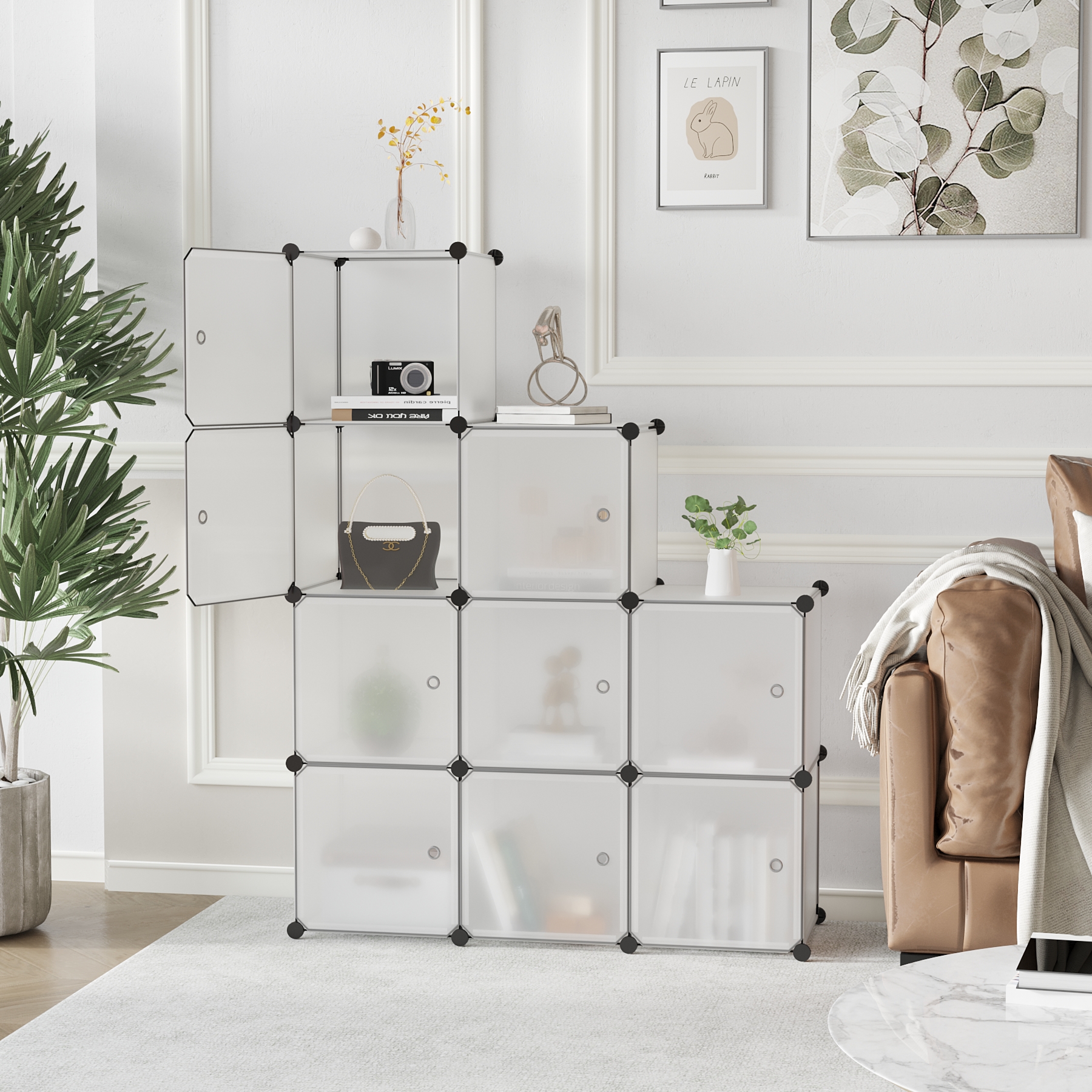 c-ahome-cube-storage-9-cube-w-rfelregal-transparent-mit-t-ren image 2