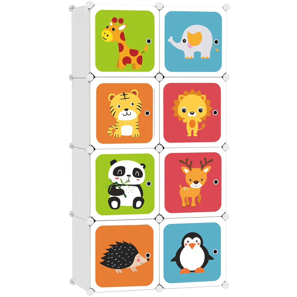 c-ahome-plastic-cube-storage-regal-8-f-cher-milky-cartoon image 1