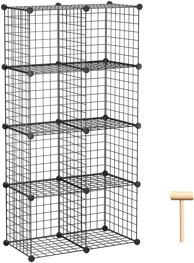 c-ahome-wire-cube-storage-twj3008b-gitterregal-schwarz-8-w-rfel image 1