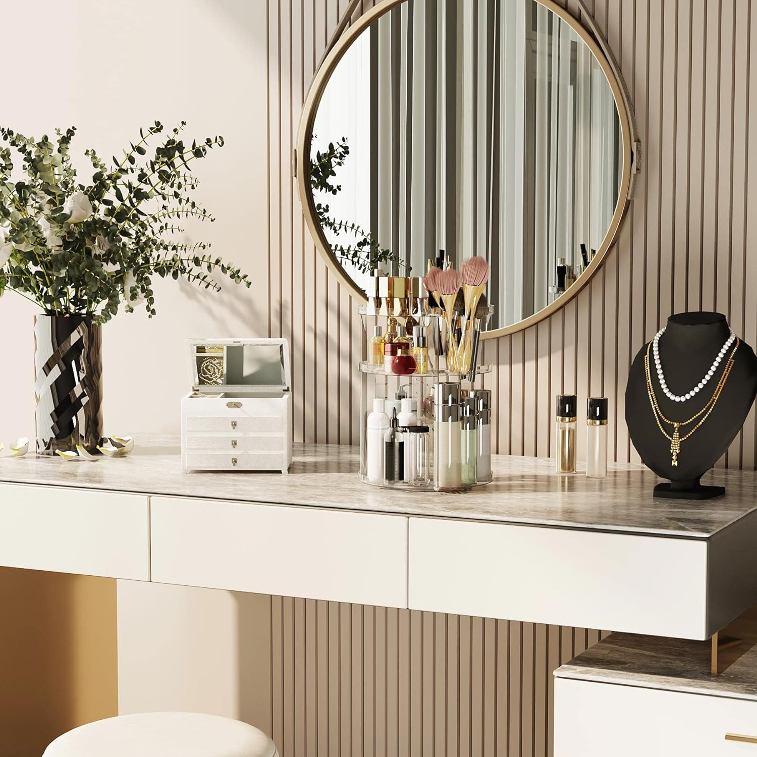 c-ahome-cosmetic-storage-urmop360c-make-up-organizer-clear image 2