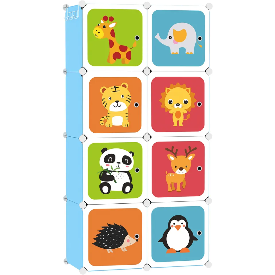 c-ahome-plastic-cube-storage-w-rfelregal-8-f-cher-blau-kinder image 1