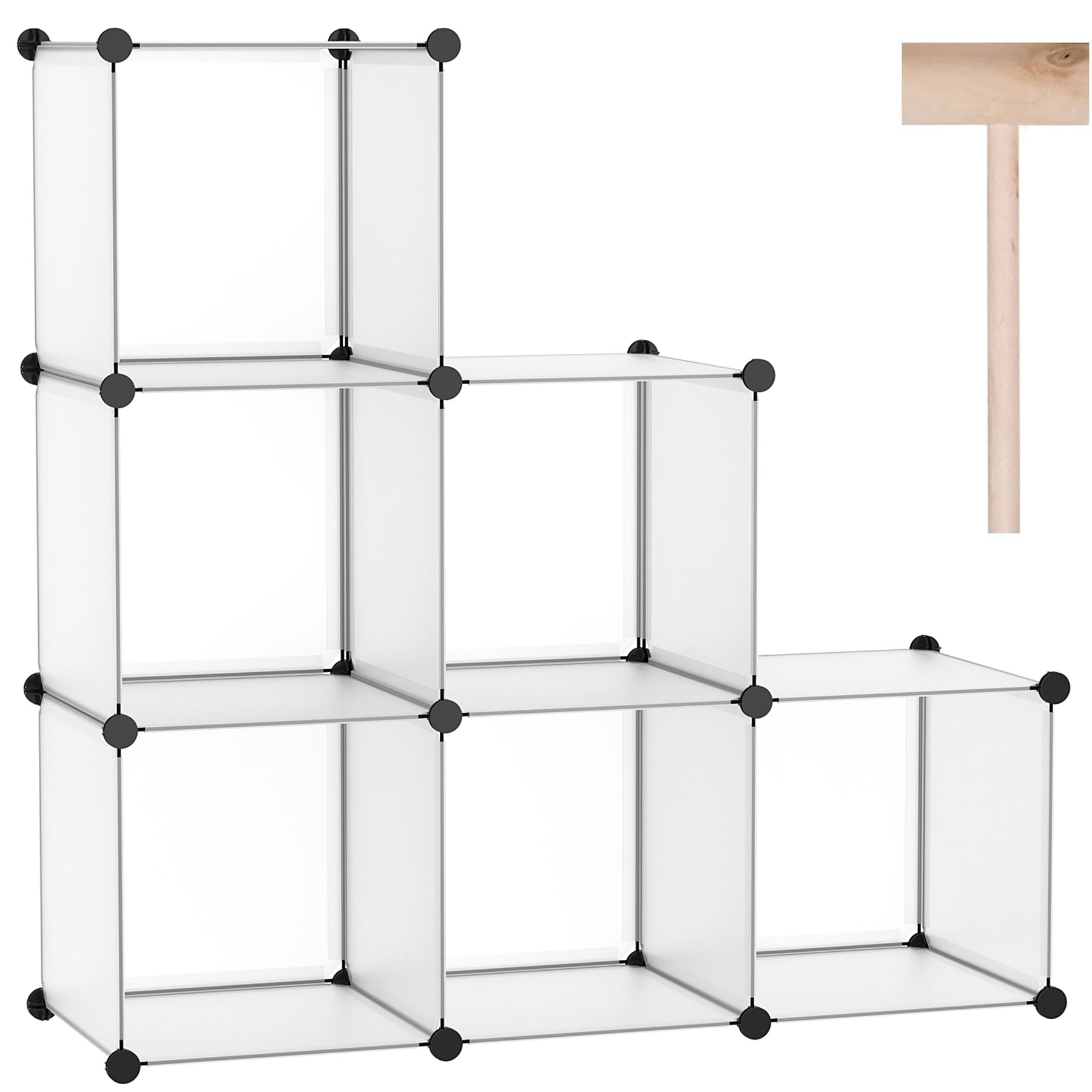 c-ahome-plastic-cube-storage-sbtm3506a-w-rfelregal-transparent-6-f-cher image 1