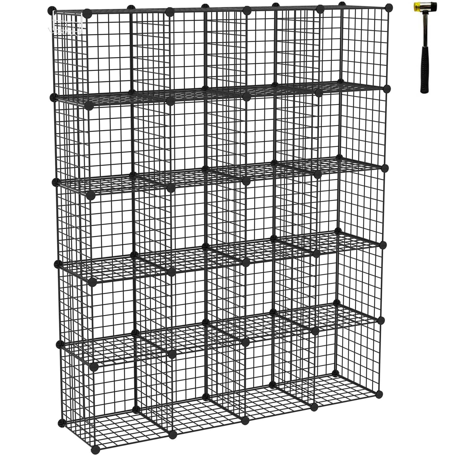 c-ahome-wire-cube-storage-uwcsm20b-gitterregal-schwarz-20-w-rfel image 1