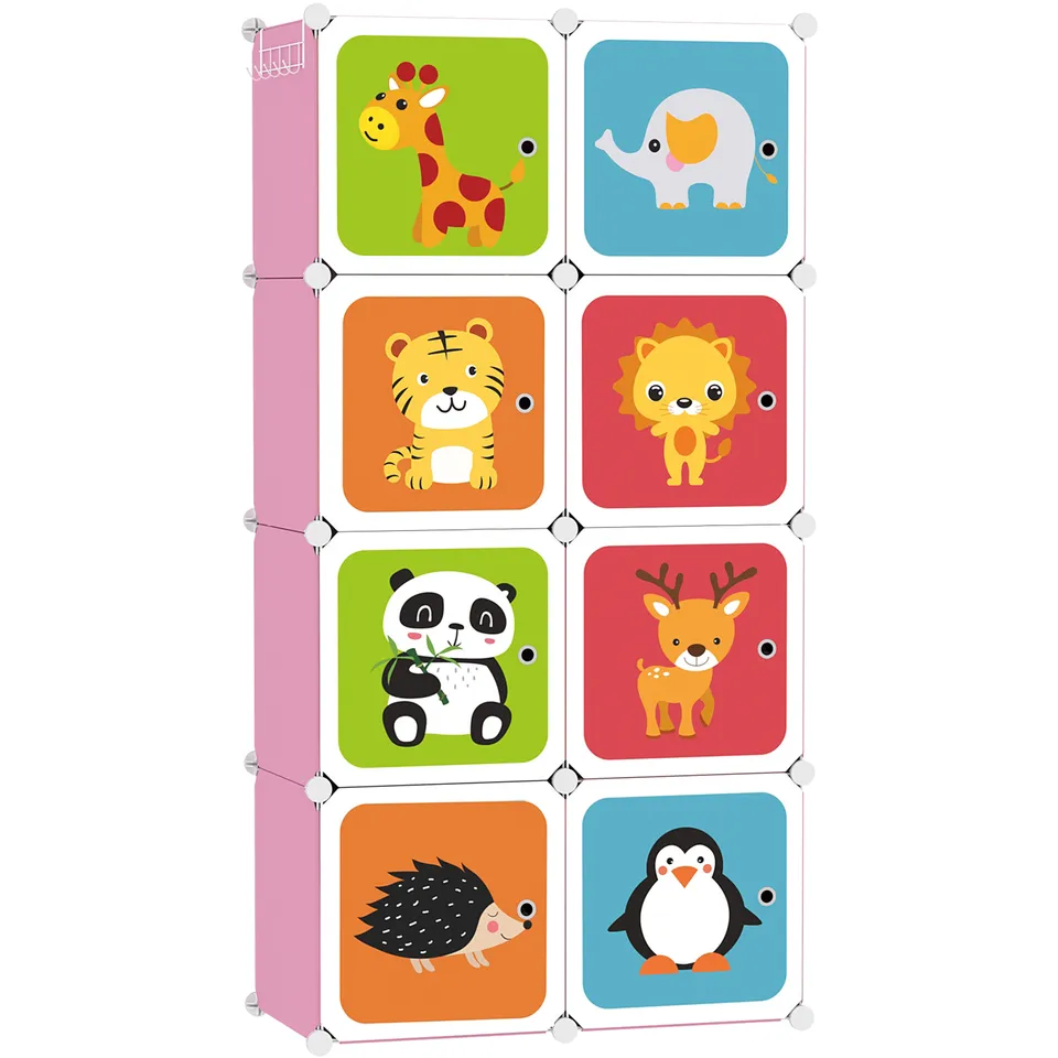 c-ahome-plastic-cube-storage-w-rfelregal-8-f-cher-pink-kinder image 1
