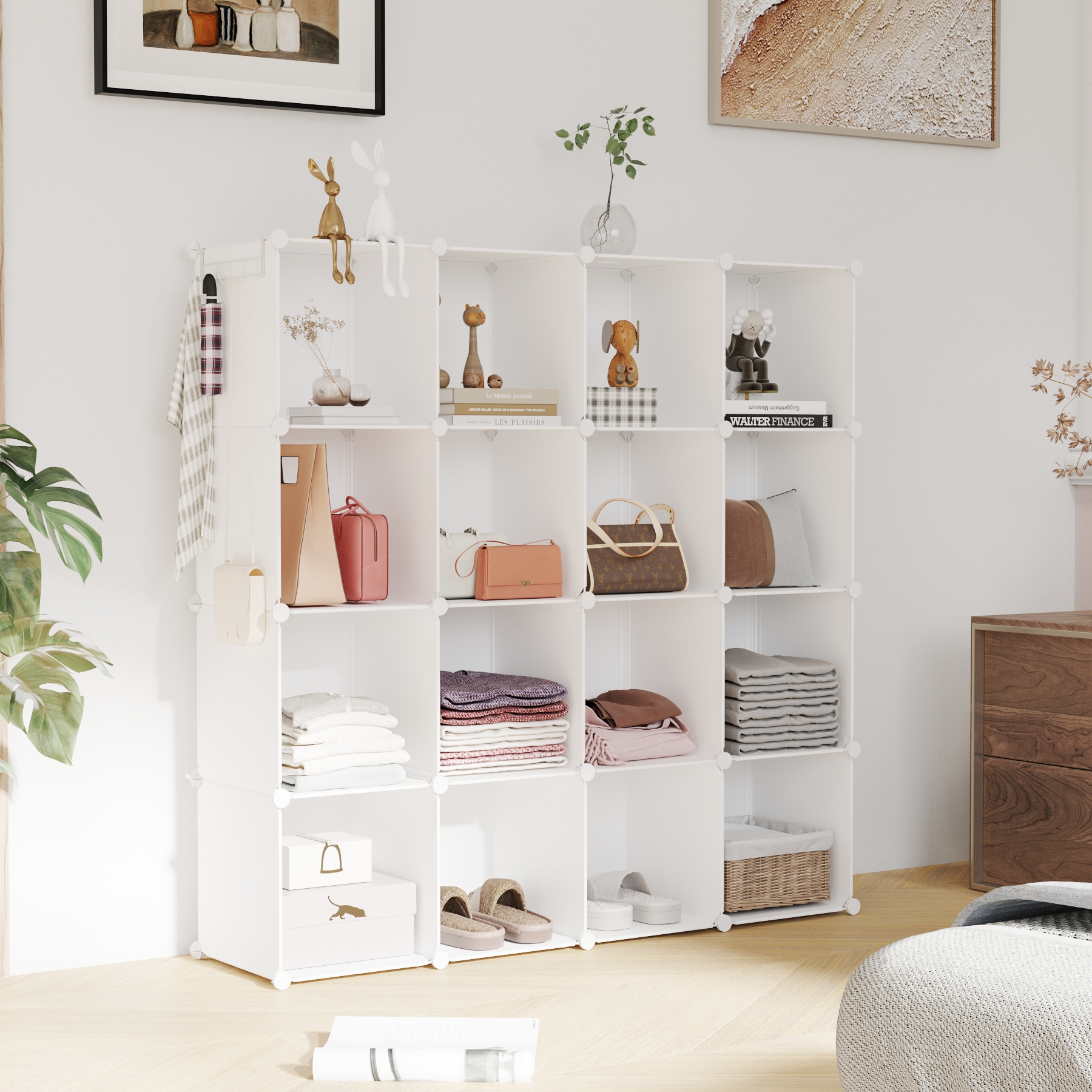 c-ahome-plastic-cube-storage-upcs16m-w-rfelregal-16-f-cher-milky image 2