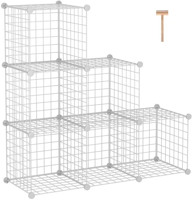 c-ahome-wire-cube-storage-twj3006a-gitterregal-wei-6-f-cher image 1