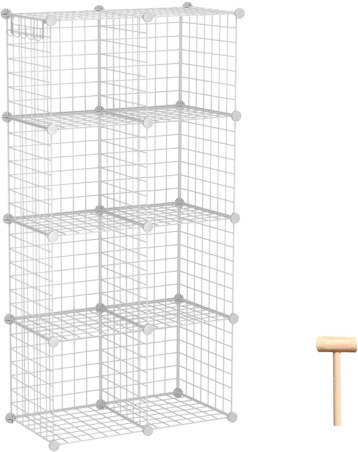 c-ahome-wire-cube-storage-twj3008a-gitterregal-8-wei-metall image 1