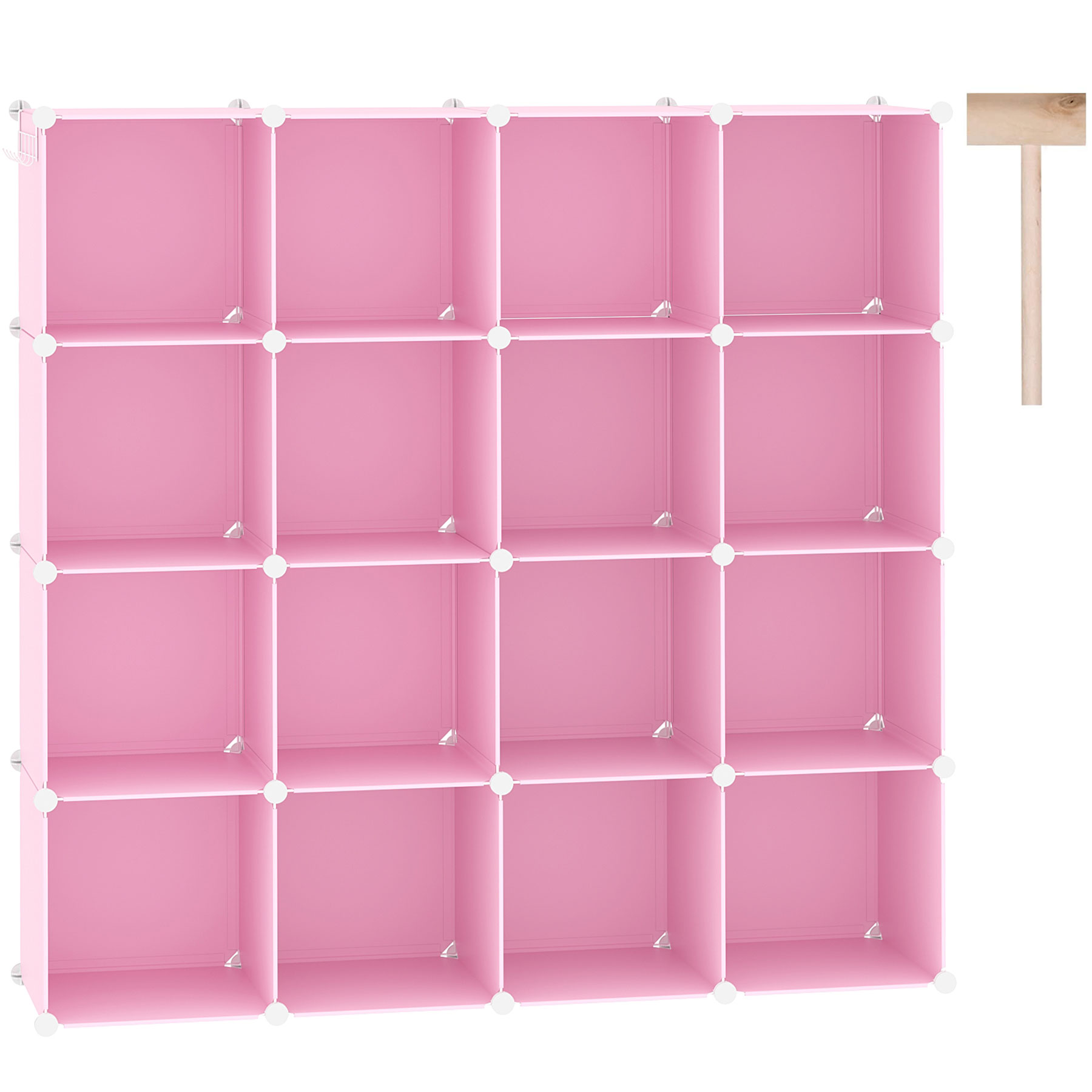 c-ahome-plastic-cube-storage-upcs16p-w-rfelregal-rosa-16-f-cher image 1