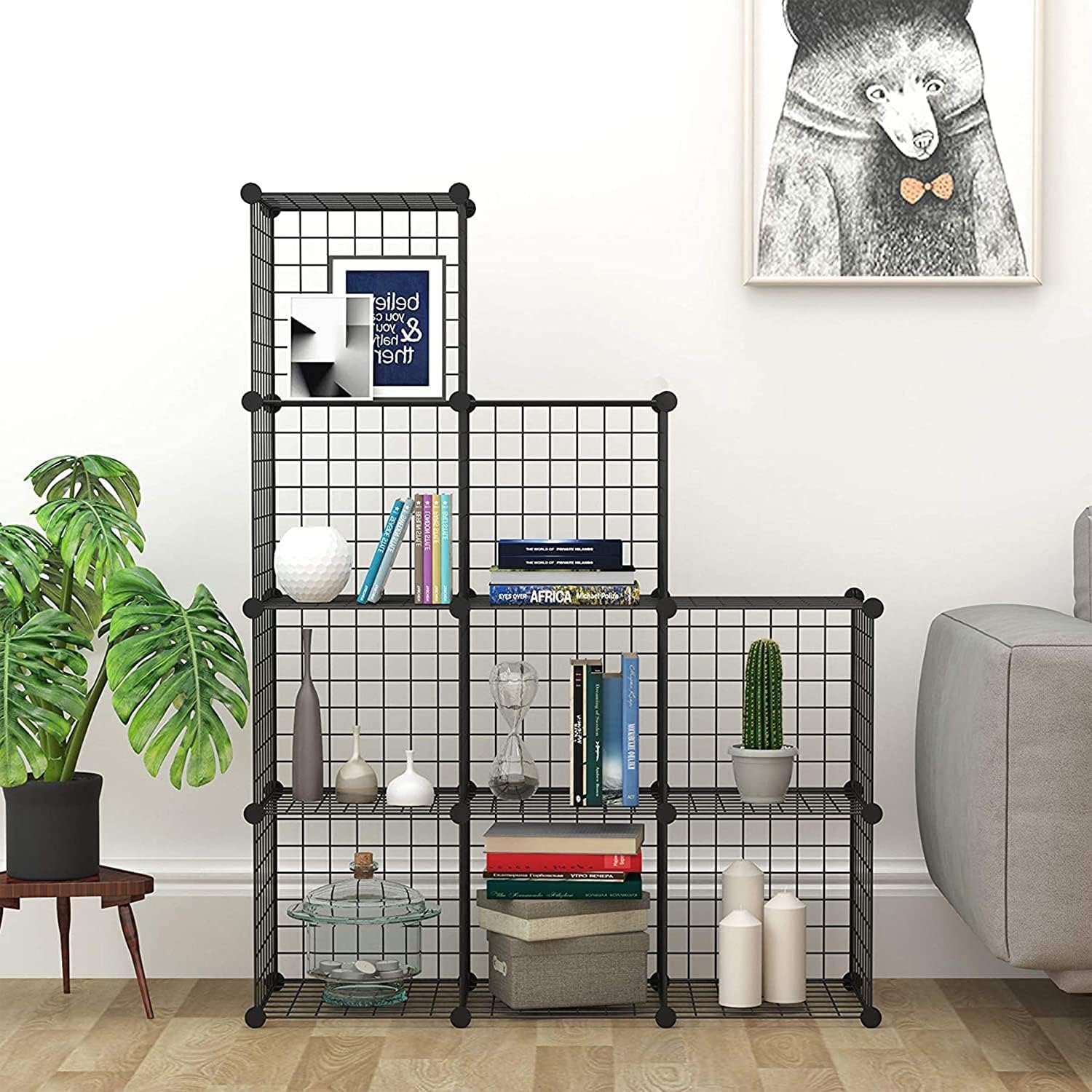 c-ahome-wire-cube-storage-9er-gitterregal-metall-schwarz image 3