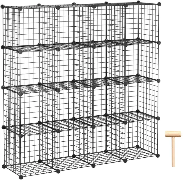 c-ahome-wire-cube-storage-twj3016b-steckregal-schwarz-16-f-cher image 1