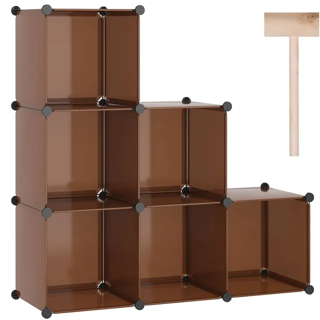 c-ahome-plastic-cube-storage-upcs06c-w-rfelregal-6-f-cher-cocoa image 1