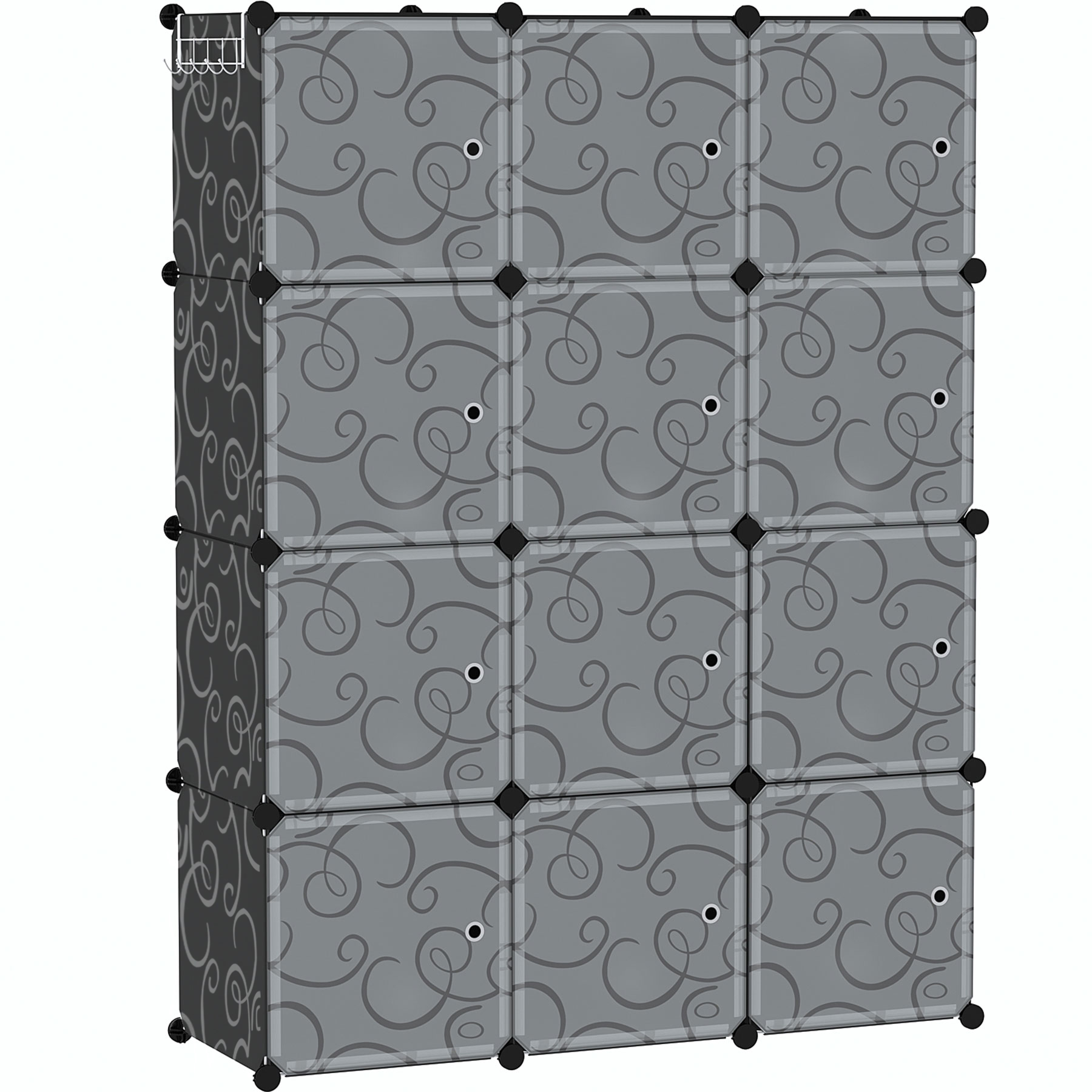 c-ahome-cube-storage-12er-w-rfelregal-mit-t-ren-schwarz image 1