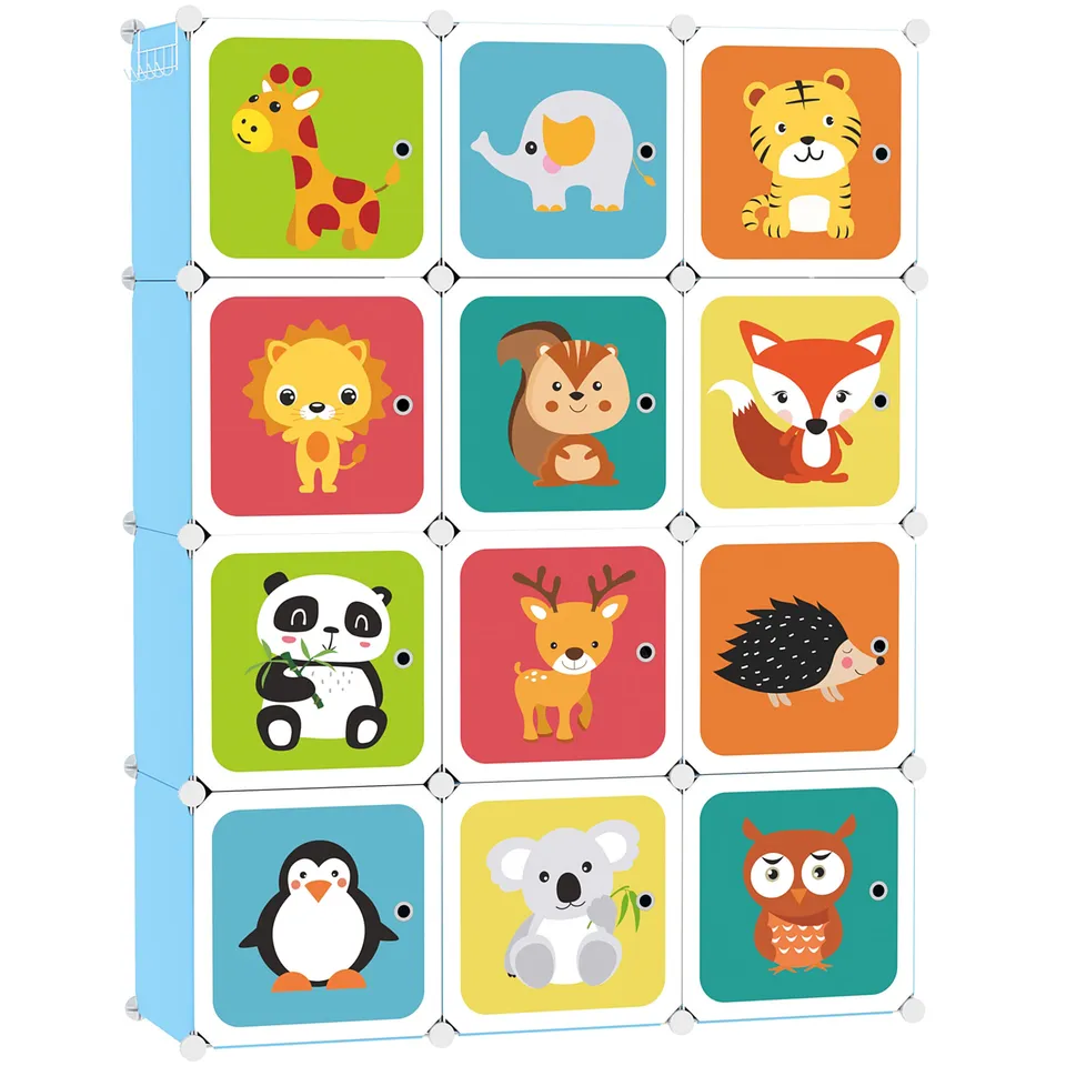 c-ahome-kids-cartoon-12-cube-w-rfelregal-blau-12-f-cher image 1